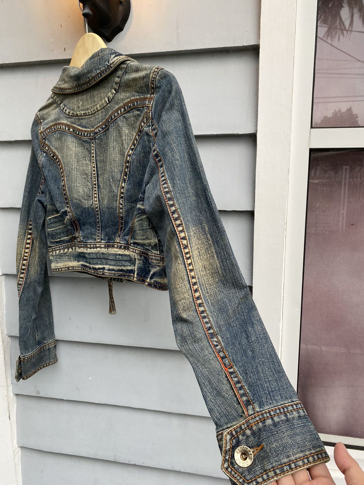 Vintage GGPX NEWYORK Biker Mode Jacket Style Wash Denim Punk Punkers Size S / US 4 / IT 40 - 10 Thumbnail