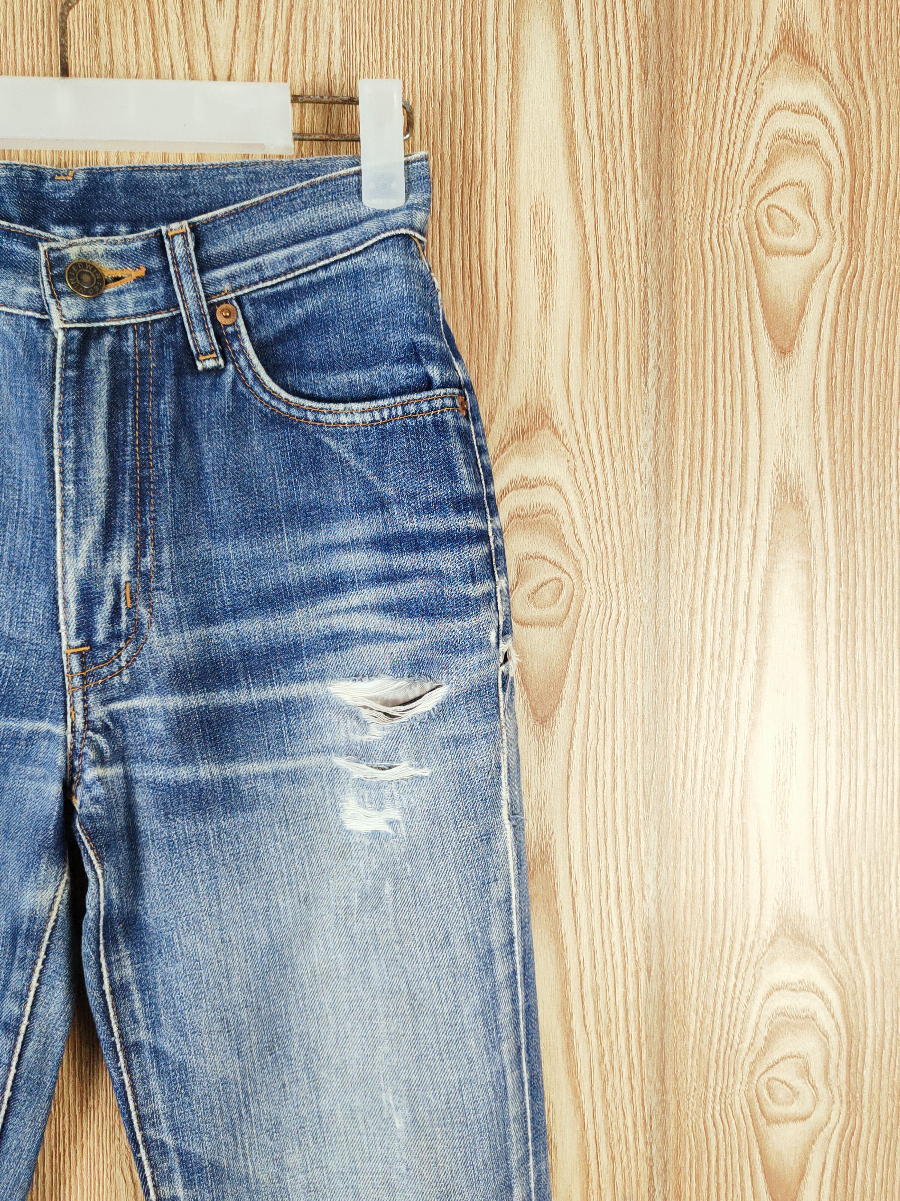 Edwin Edwin Blue Distressed Ripped Denim Jeans #W230 Size US 26 / EU 42 - 5 Thumbnail