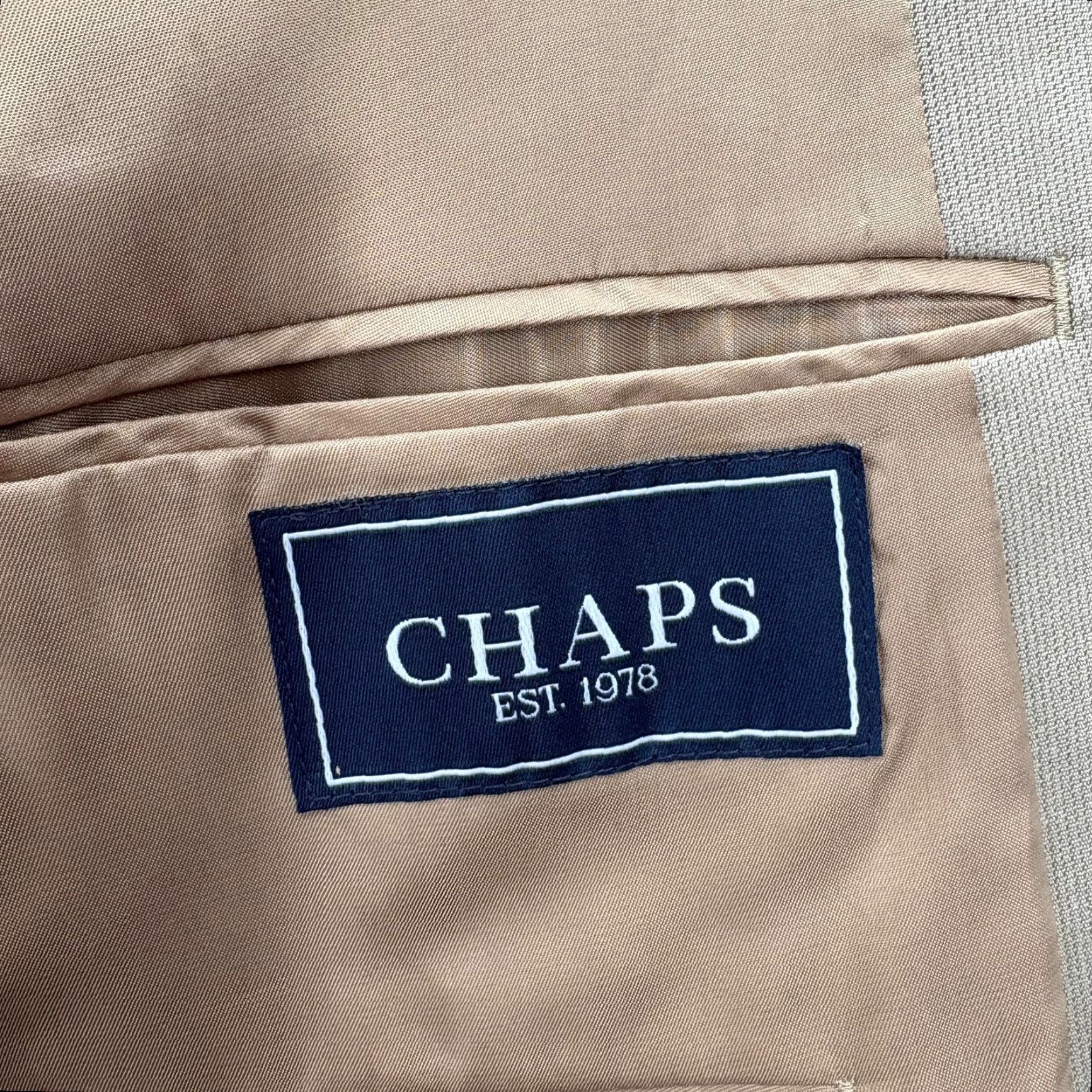 Chaps Chaps Blazer Mens 42L Tan Beige Sport Coat Three Button Workwear Business NWT Size 42R - 7 Thumbnail