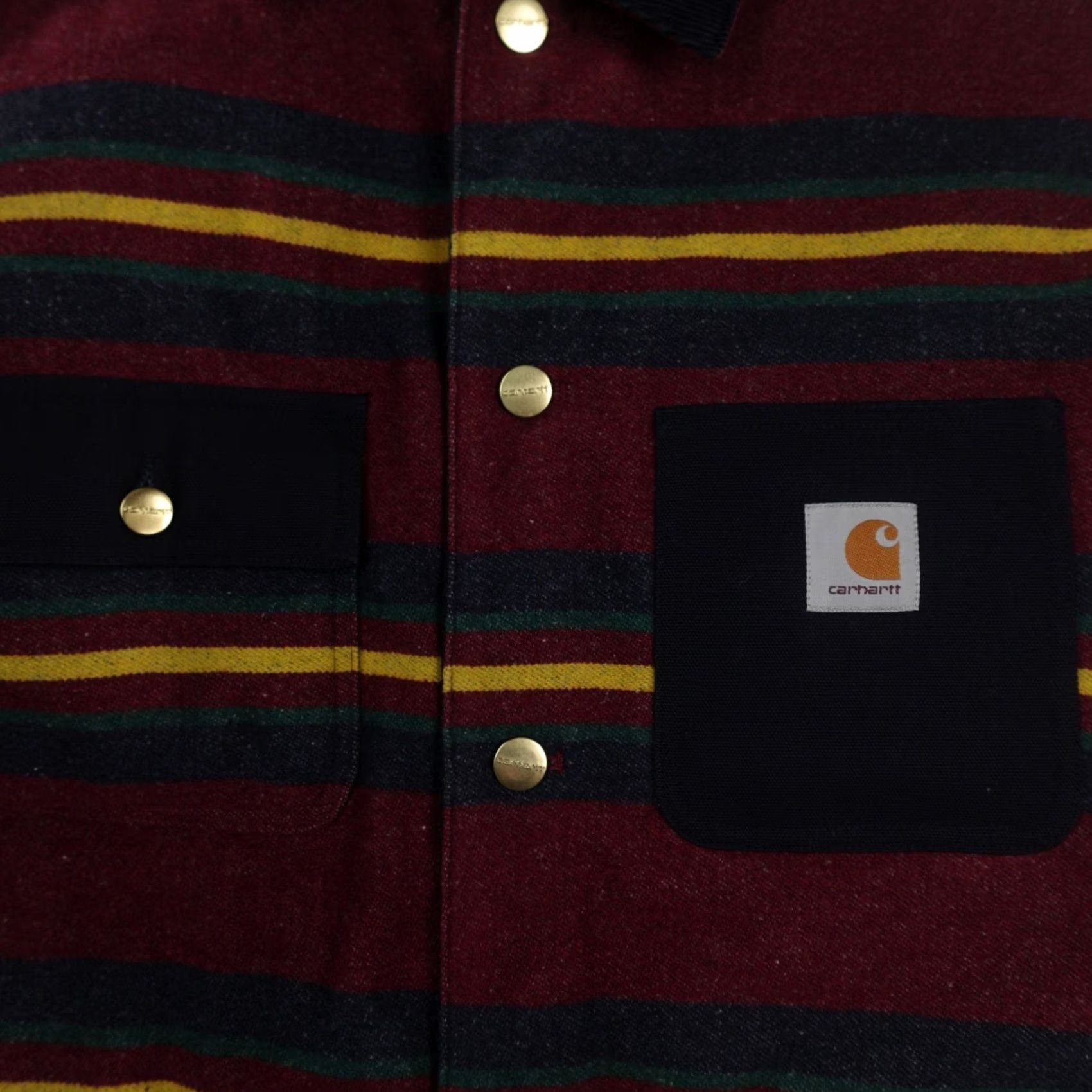 Carhartt Wip VINTAGE Carhartt WIP Oregon Jacket Mens Large (24X29) Burgundy Starco Stripe Workwear Size US L / EU 52-54 / 3 - 6 Thumbnail