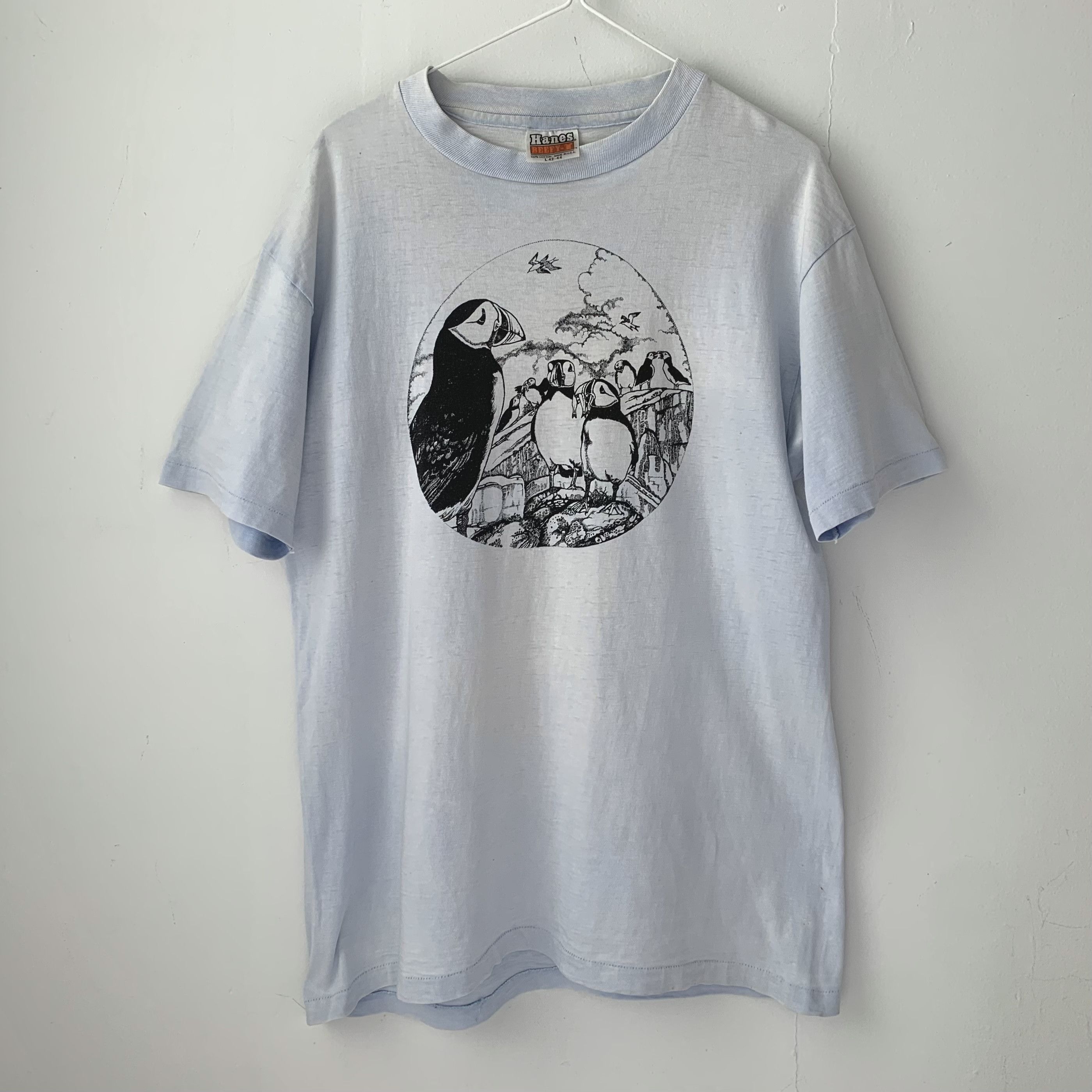 Hanes vintage sunfaded puffin t-shirt Size US L / EU 52-54 / 3 - 1 Thumbnail