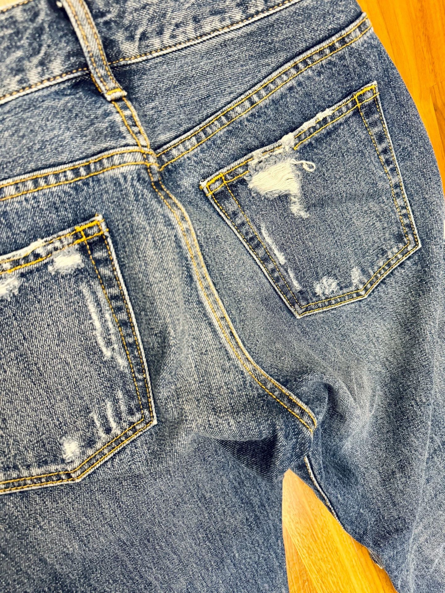 Other LEGENDA BY VANQUISH Washed Destroyed Blue Denim Jeans L Size US 34 / EU 50 - 7 Thumbnail
