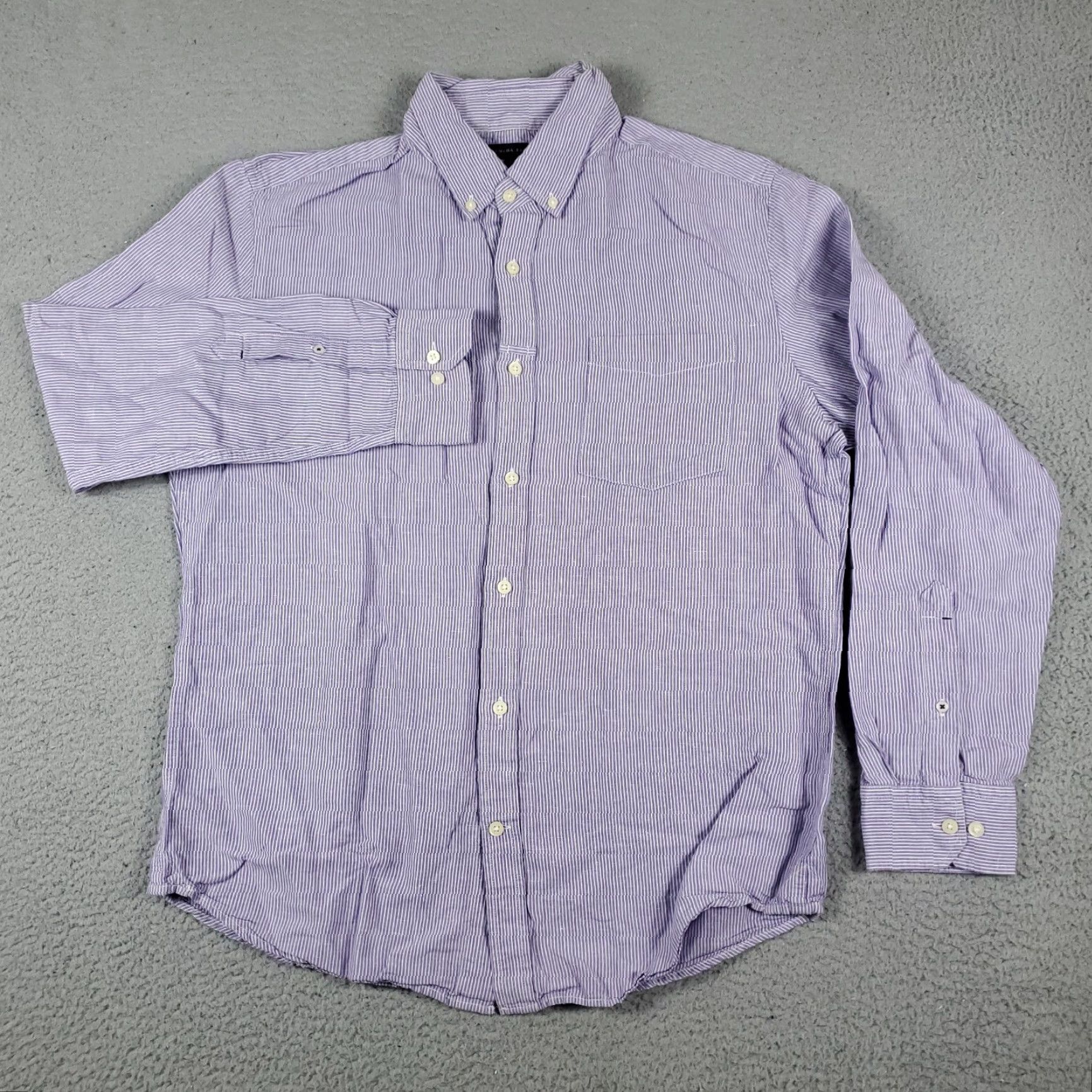 Banana Republic VINTAGE Banana Republic Purple Striped Mens Long Sleeve Button Up Shirt Size Large 16 Size US L / EU 52-54 / 3 - 2 Thumbnail