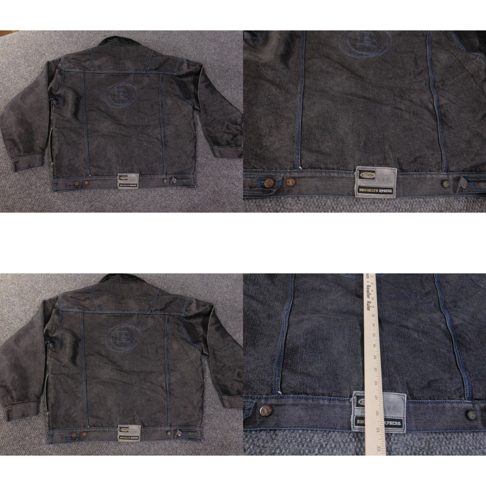 Express BROOKLYN XPRESS Jacket Mens 2XL Bomber Denim Black Vintage Army Casual Pockets Classic Cotton Lining Mid-Length Representation: Atom Size US XXL / EU 58 / 5 - 9 Thumbnail