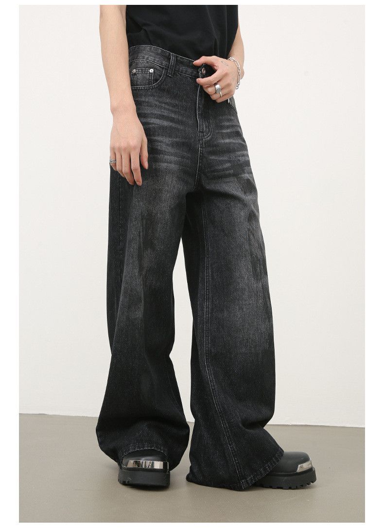 Vintage Retro men's street distressed loose straight wide-leg jeans Size US 32 / EU 48 - 3 Thumbnail
