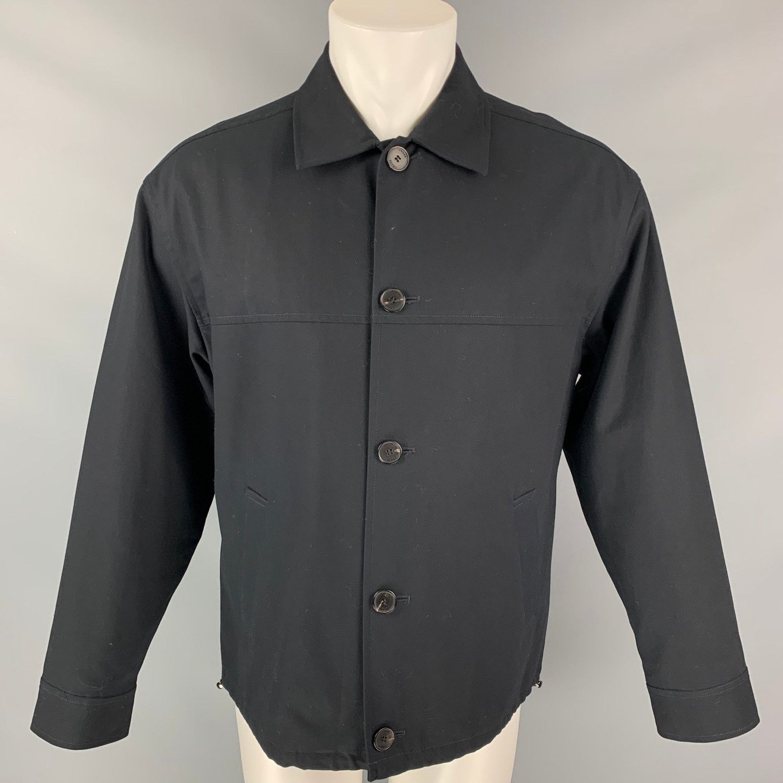 Frame FRAME Size M Navy Blue Cotton Zip Sport Coat Size 38R - 1 Thumbnail