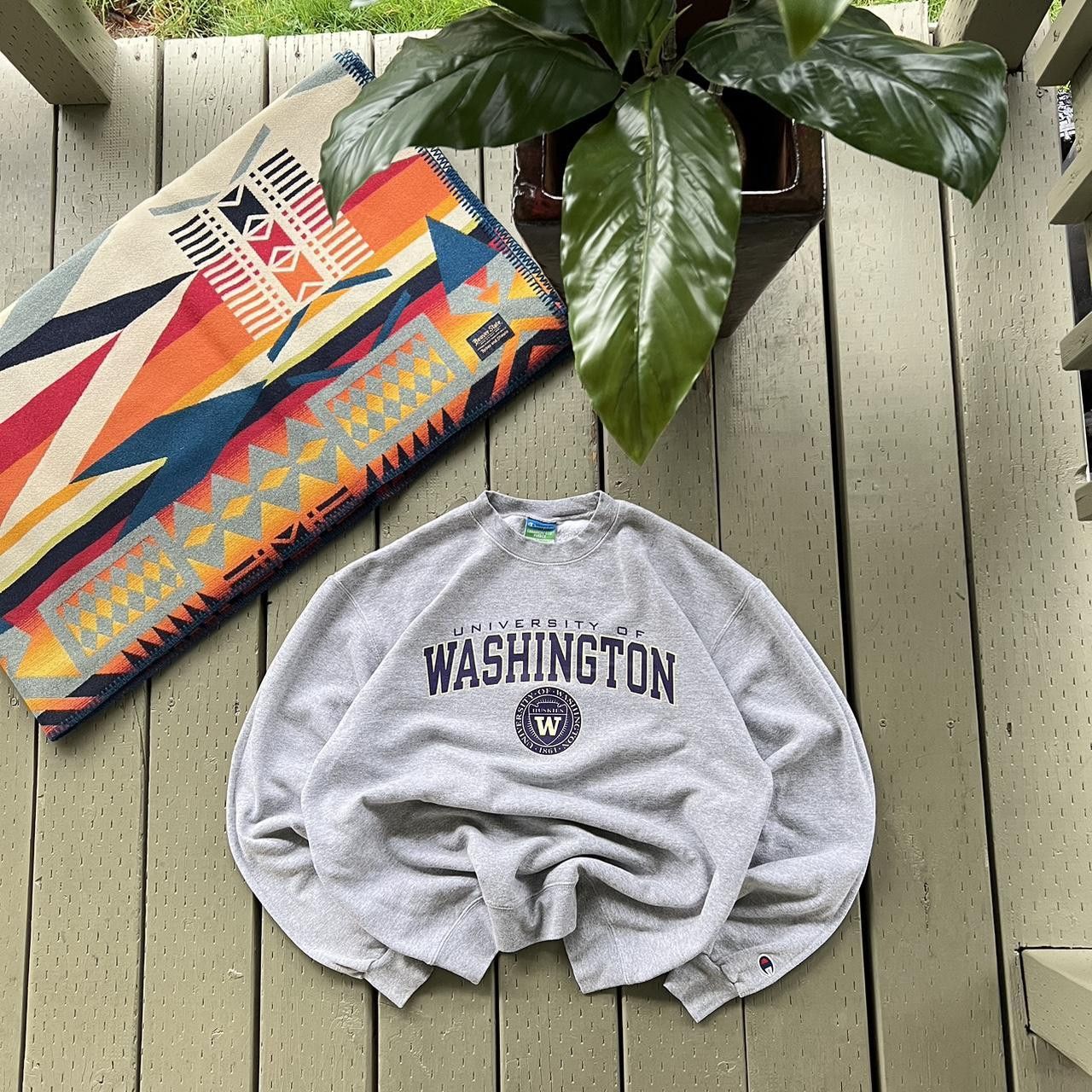 Champion × Vintage Vintage 90s Washington Huskies University Grey Sweatshirt Size US L / EU 52-54 / 3 - 1 Thumbnail