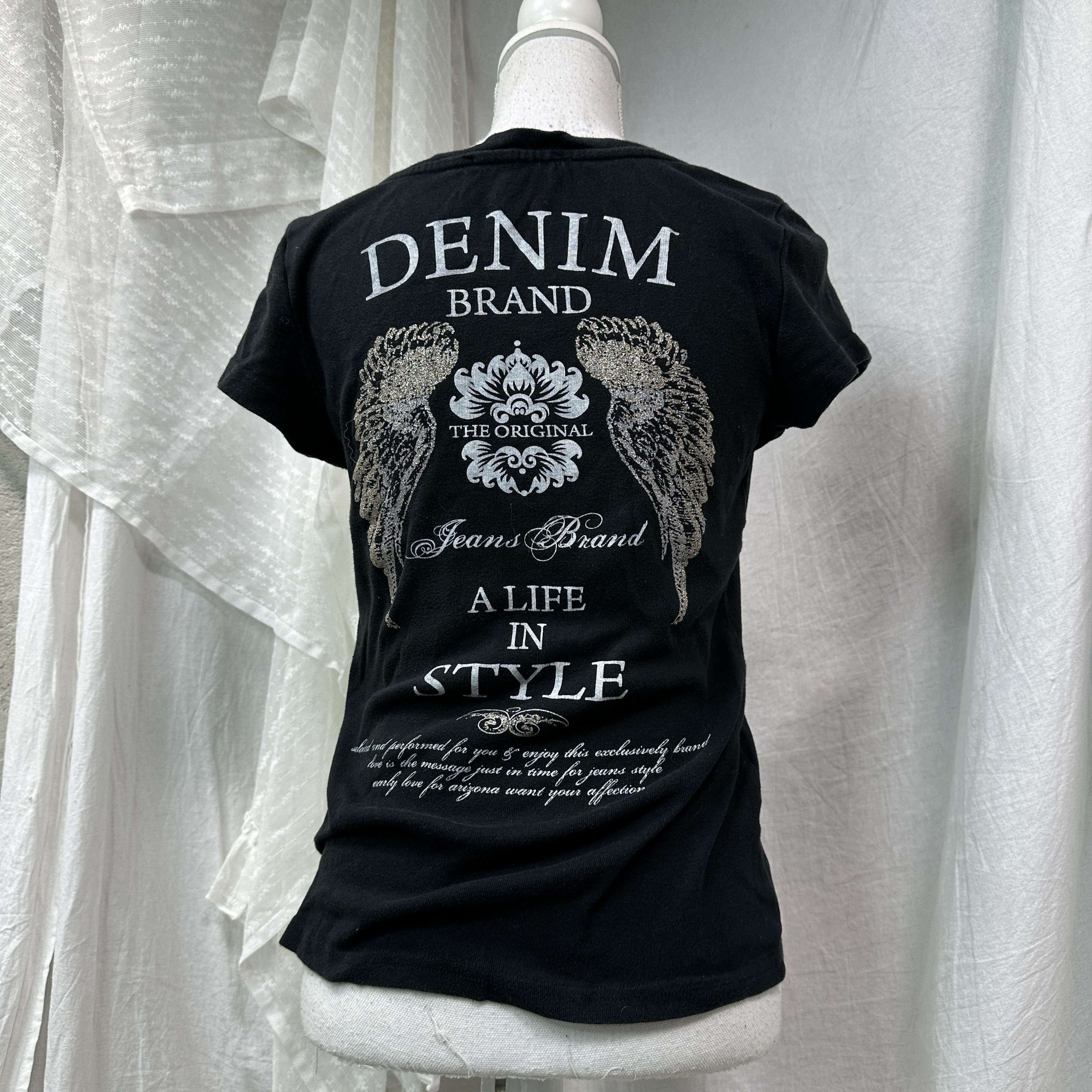 Vintage Vintage Streetwear Printed Sparkly Wing T-shirt Y2K Size US S / EU 44-46 / 1 - 4 Thumbnail
