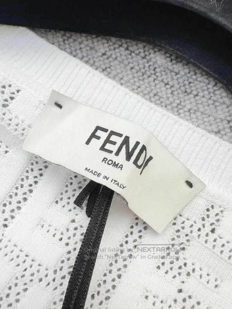 Fendi Fendi White FF Printed Cut-Out Short Open Cardigan Jacket Size XS / US 0-2 / IT 36-38 - 5 Thumbnail