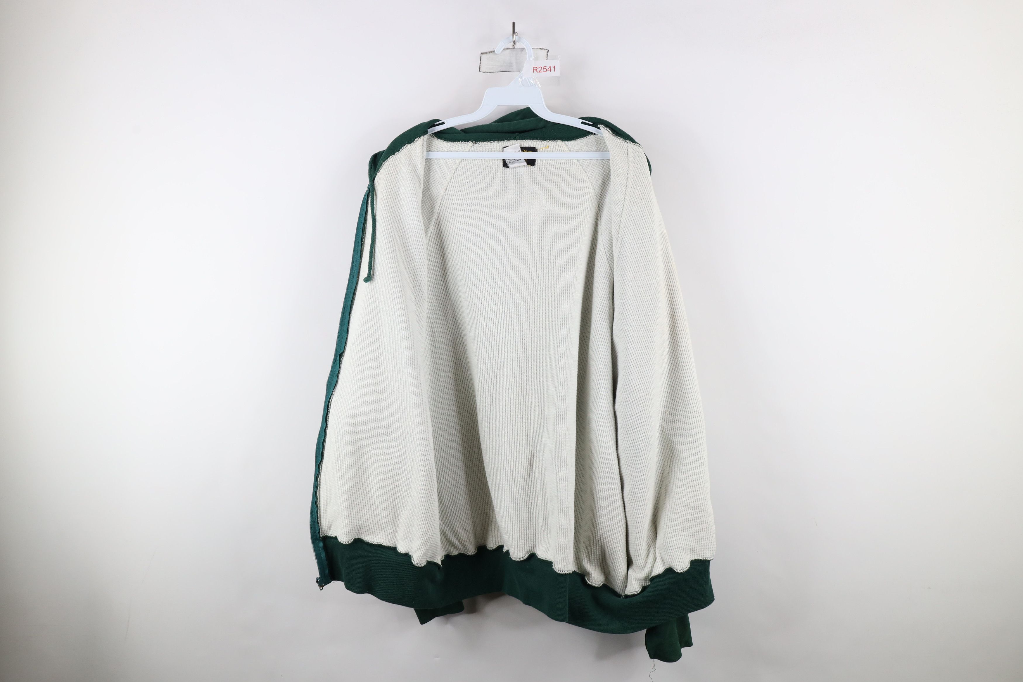 Vintage Vintage 90s Streetwear Thermal Waffle Knit Lined Hoodie Size US XXL / EU 58 / 5 - 9 Thumbnail