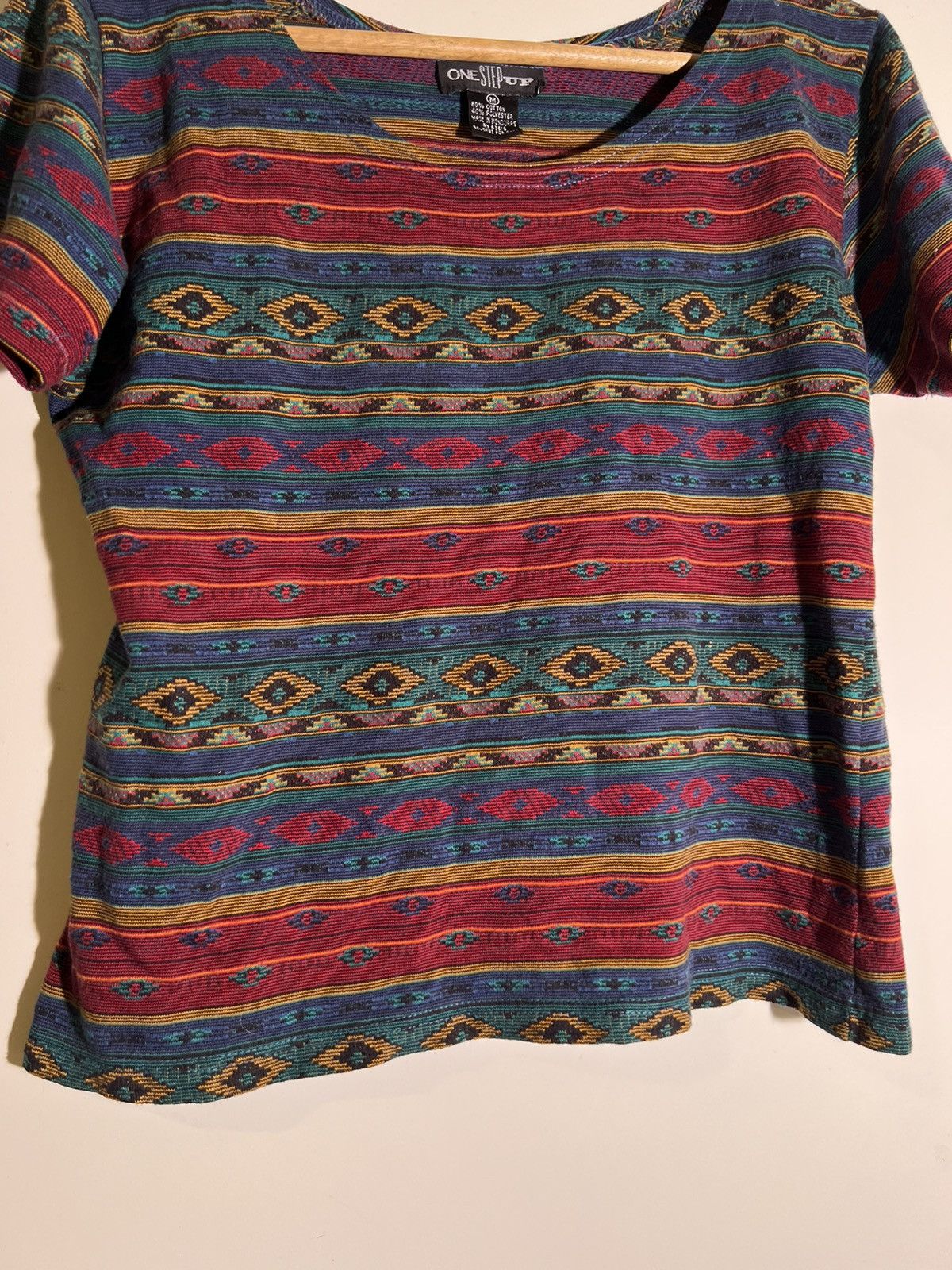 Vintage 90’s 2000’s Y2K VTG Vintage One Step Up Multi Pattern Shirt Size M / US 6-8 / IT 42-44 - 4 Thumbnail