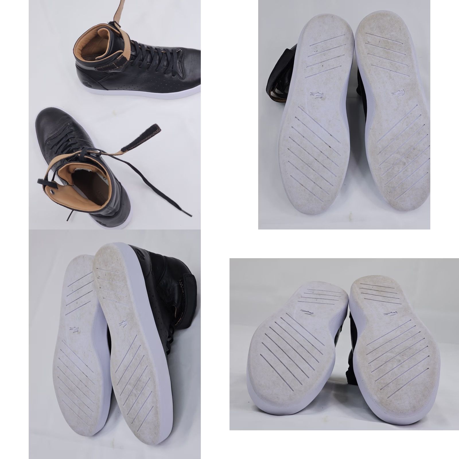 Lacoste Lacoste Tamora Hi Leather Sneakers Women 7.5 Lace Up Ankle Hook Loop Strap EUC Size US 8 / IT 38 - 9 Thumbnail