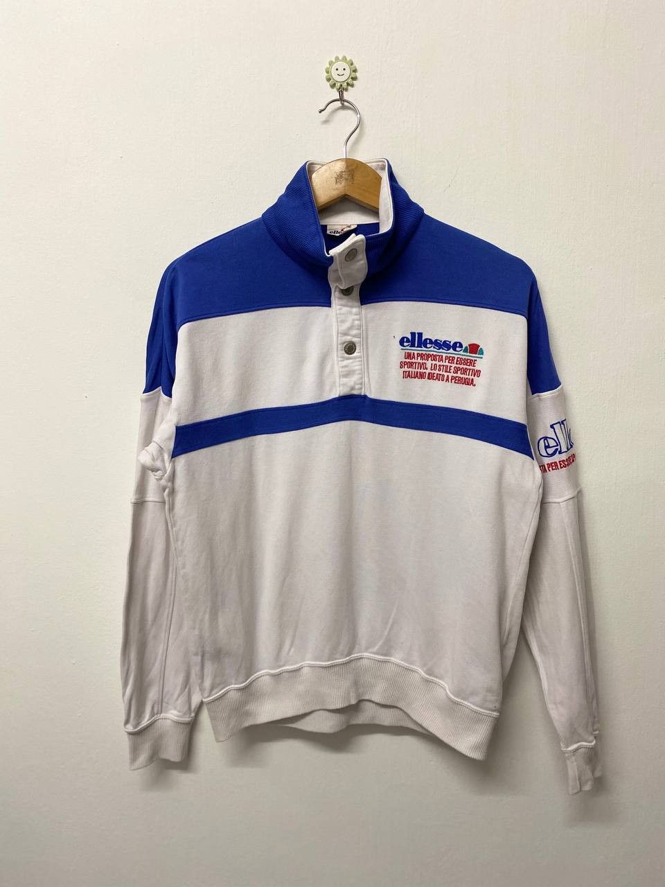 image of Avant Garde x Ellesse Vintage 90's Ellesse Sweathirt Embroided Logo Nice Design in Blue White (Size