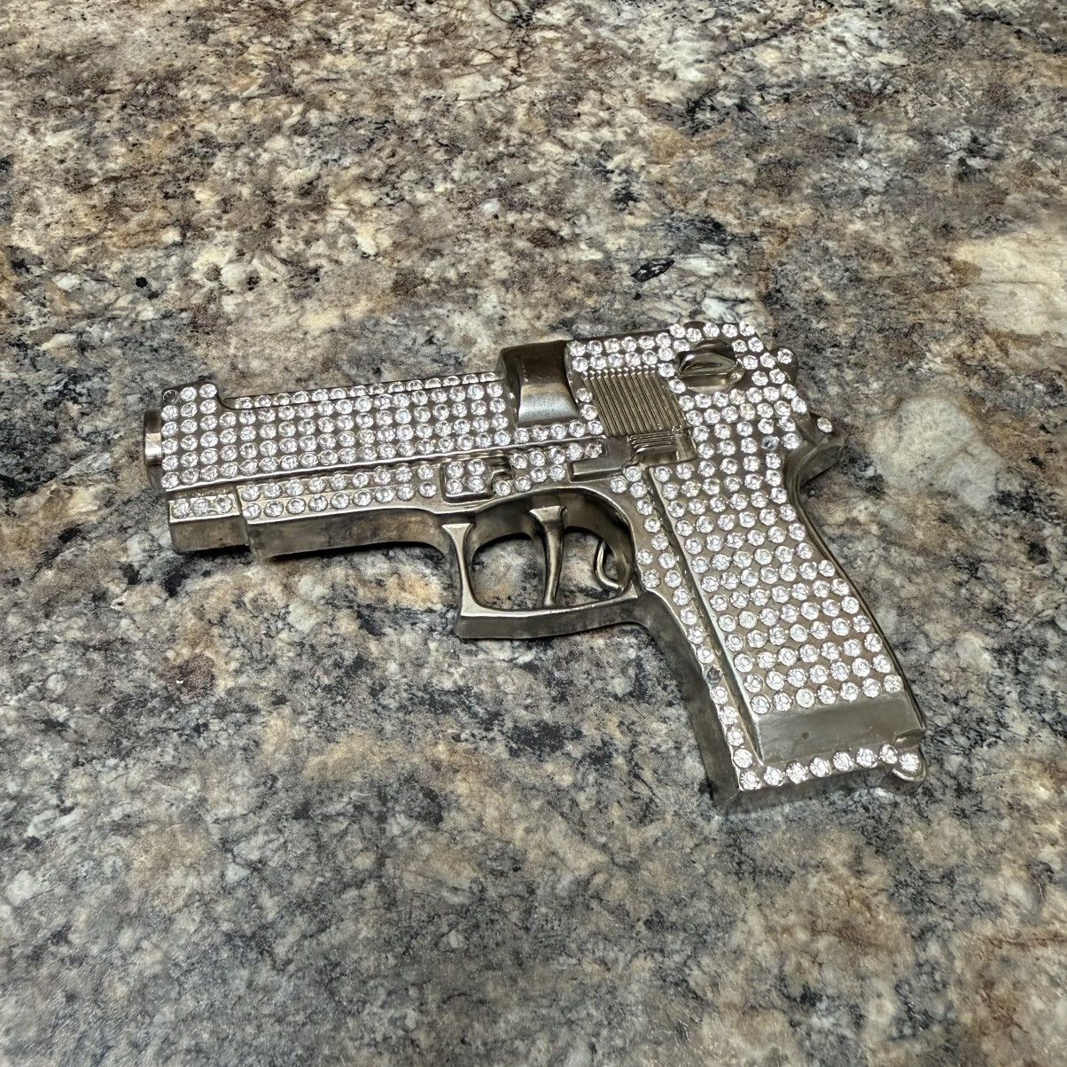 B.B. Simon GUN THEME BELT BUCKLE ENCRUSTED SPARKLING CRYSTALS LARGE Size ONE SIZE - 2 Thumbnail