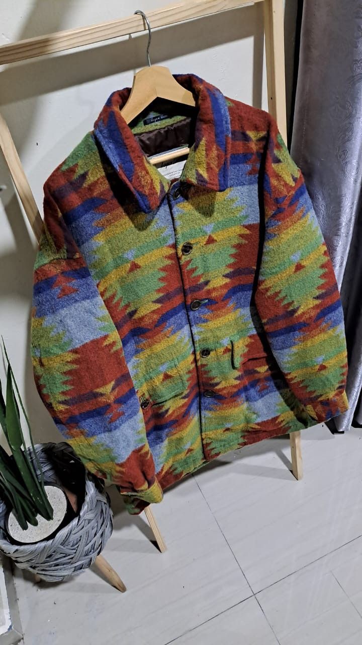 Vintage RARE ! Vintage 90s Navajo wool Jacket Size US XXL / EU 58 / 5 - 3 Thumbnail