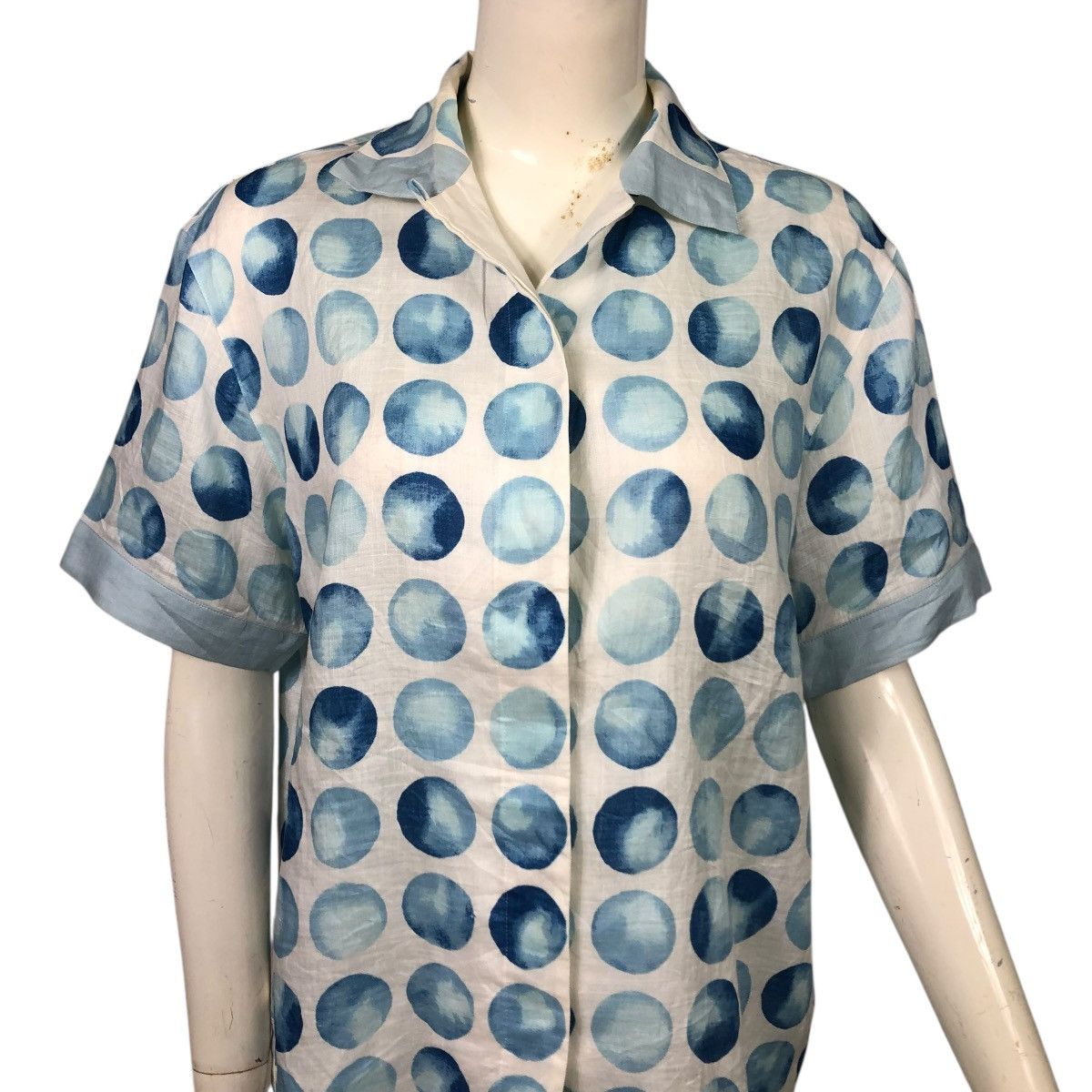 Christian Dior Monsieur 🔥OCEAN BABY BLUE CHRISTIAN DIOR SPORTS BUTTON UPS FULL PRINT Size S / US 4 / IT 40 - 3 Thumbnail