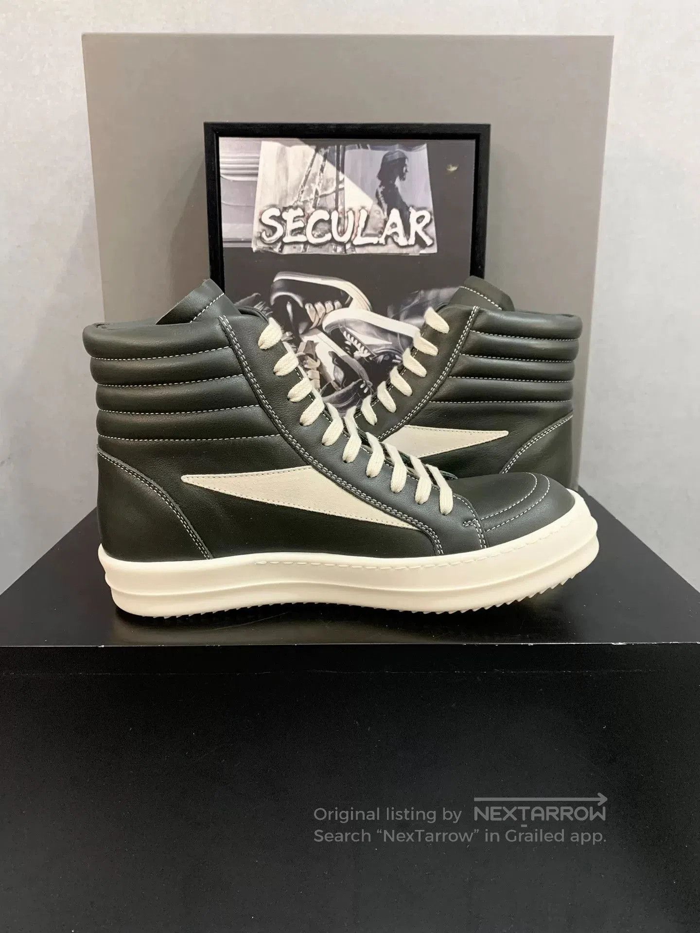Rick Owens Rick Owens High-Top Leather Sneakers. Size US 6 / EU 39 - 5 Thumbnail