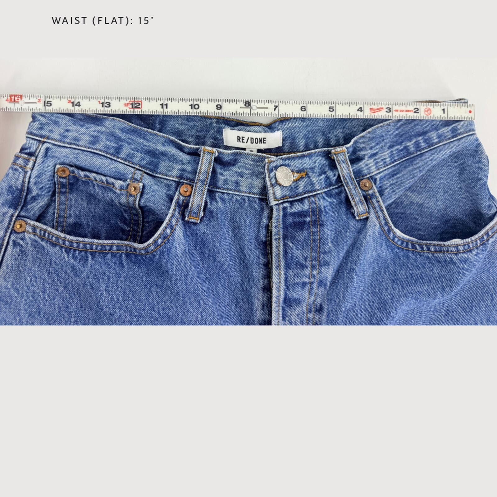 RE/DONE RE/DONE 90s Crop Low Slung Button Fly Jeans 29 Size 29" - 6 Thumbnail