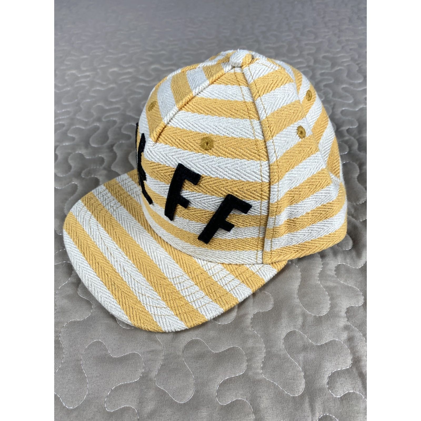 Vintage VINTAGE NEFF Headwear Snapback Hat Baseball Cap Twill Adjustable Yellow White Hip Hop Mens Snapback White Hat Size ONE SIZE - 3 Thumbnail