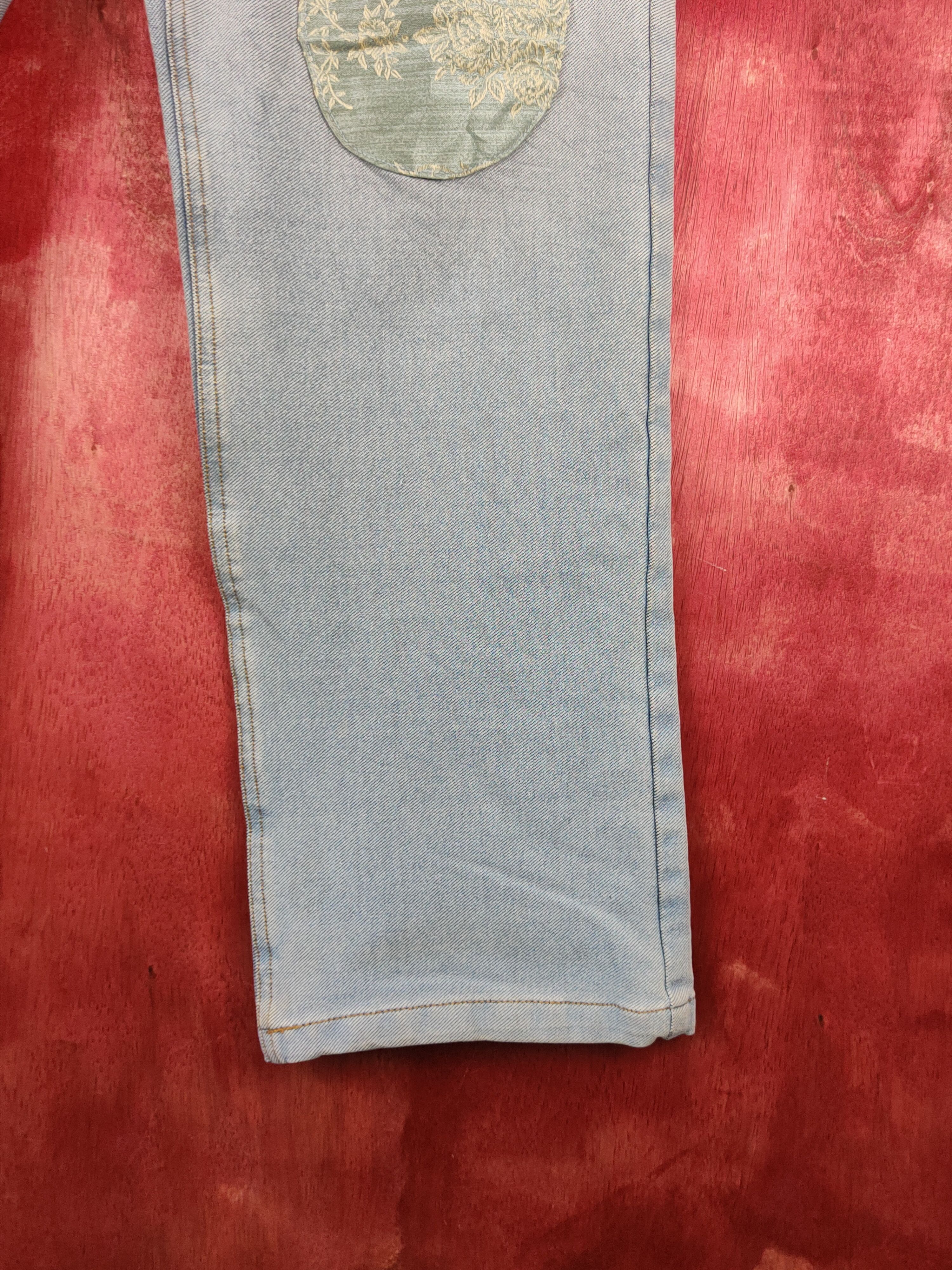 Japanese Brand Comme le vent Homme Blue Distressed Ripped Soft Jeans #S1637 Size US 35 - 8 Thumbnail