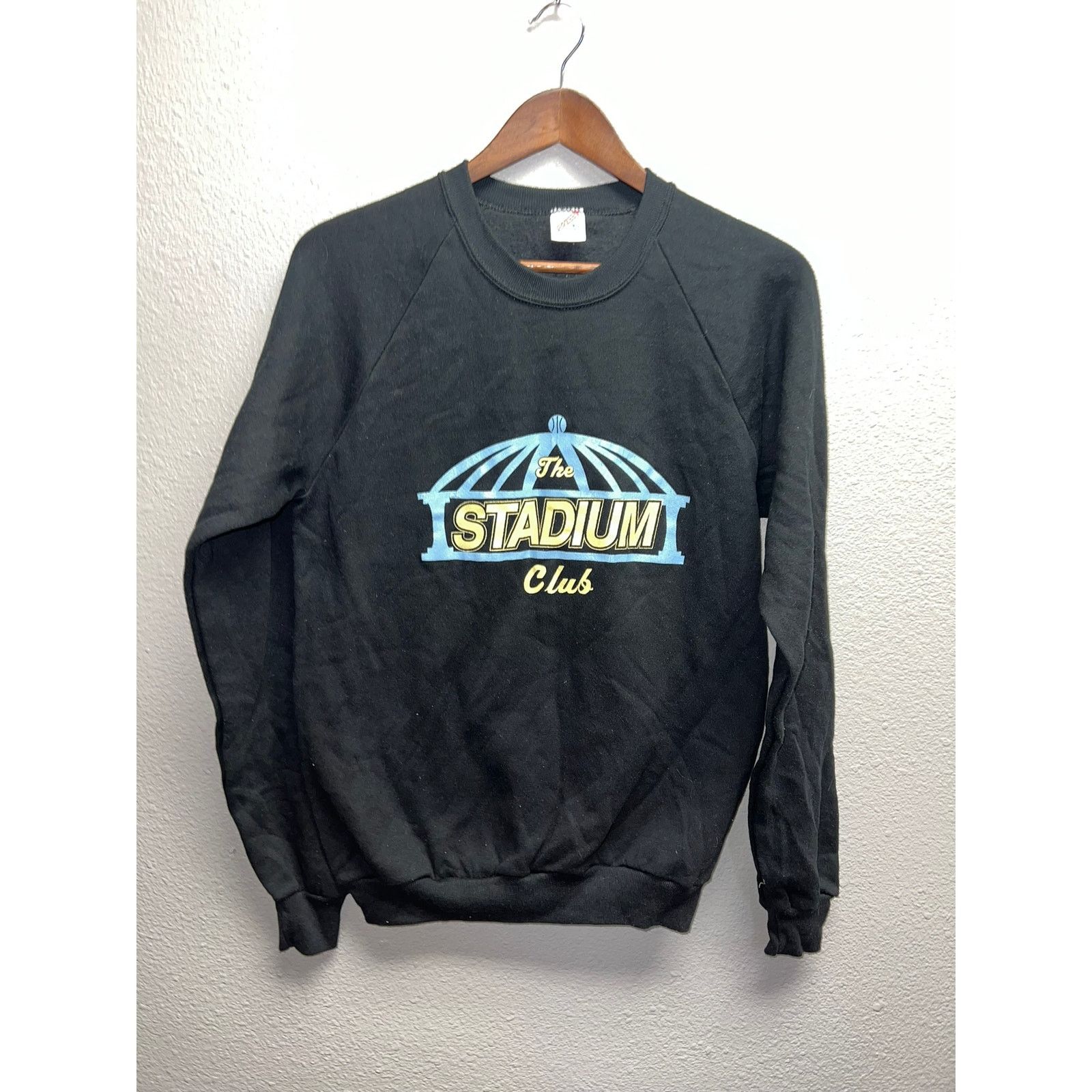 Jerzees Vintage The Stadium Club Sweatshirt Black 1990s 90s Medium Size US M / EU 48-50 / 2 - 1 Thumbnail
