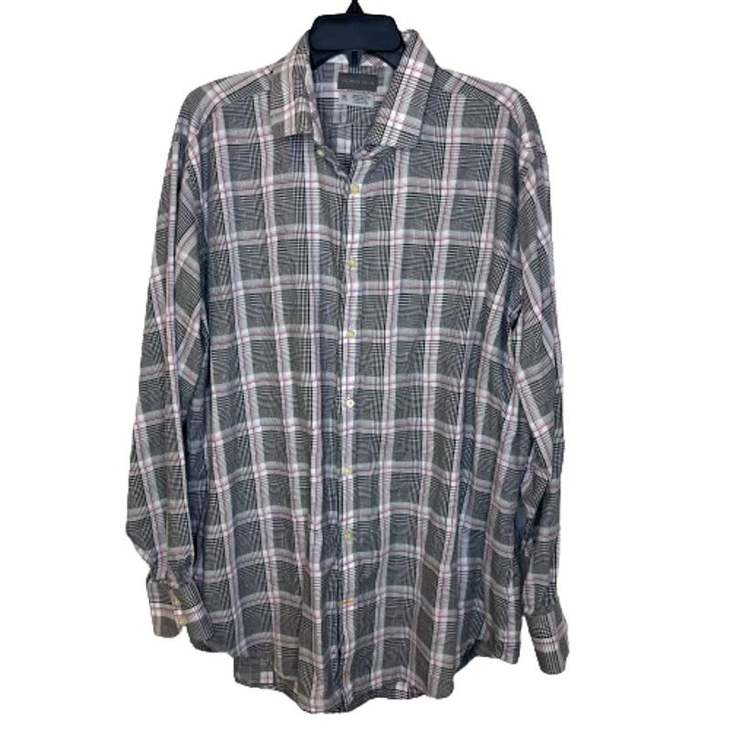 Thomas Dean Thomas Dean Button Down Plaid Cotton Casual Shirt, XXL Size US XXL / EU 58 / 5 - 1 Thumbnail