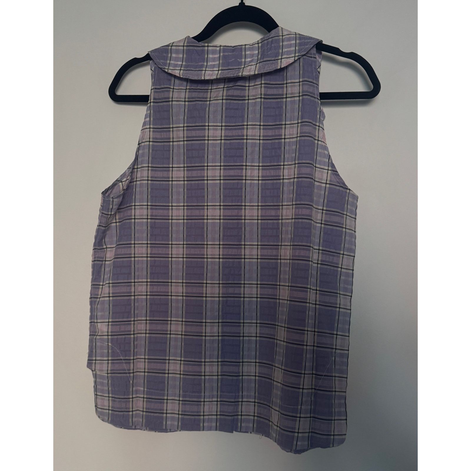 Ganni Ganni NWT Check Persian Violet Sleevless Shirt Size M / US 6-8 / IT 42-44 - 7 Thumbnail