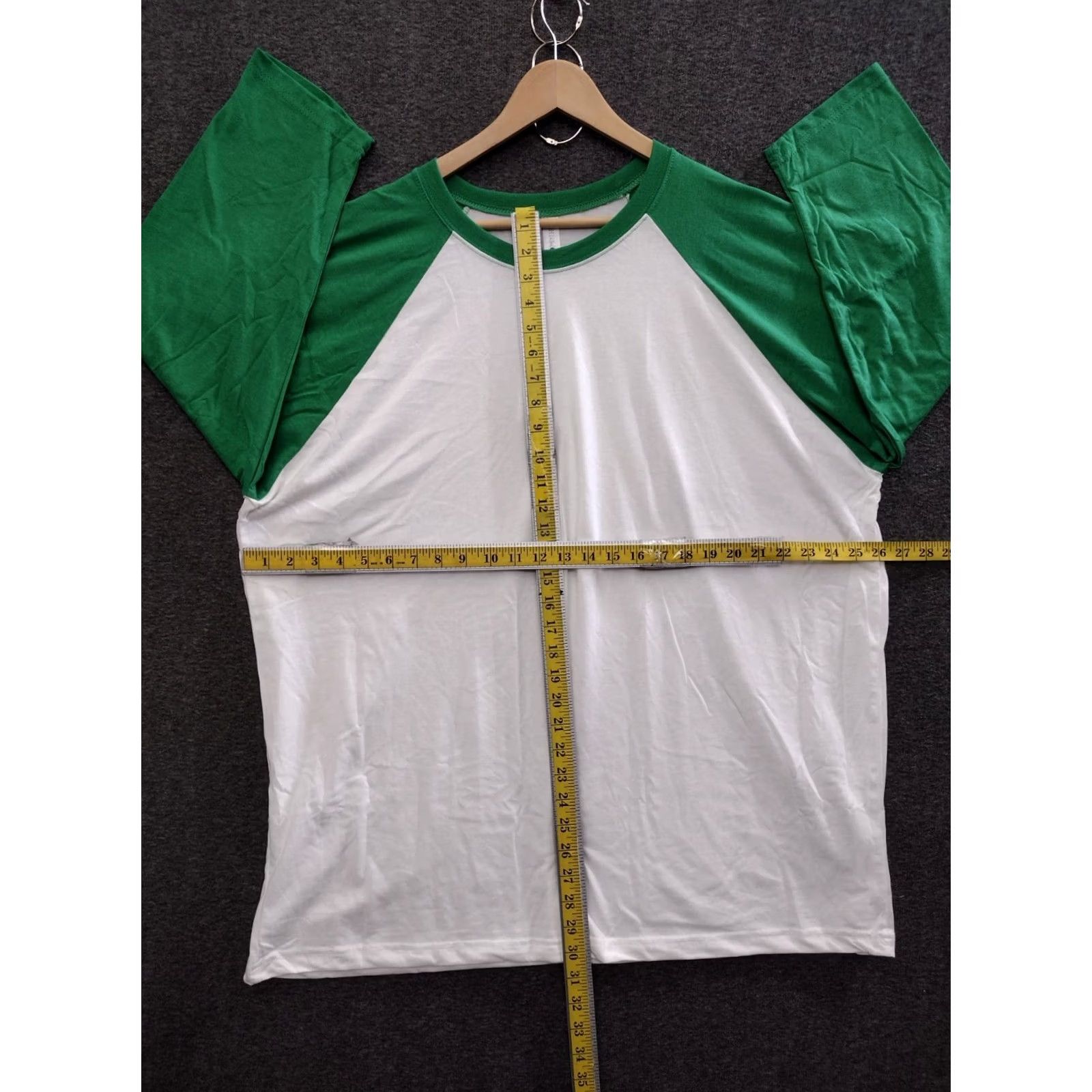 Next Level Next Level T-Shirt Colorblock Raglan 3/4 Sleeve 3XL Green/White Unisex Adults 80s Crew Neck Polyester Blend Size US XXL / EU 58 / 5 - 4 Thumbnail