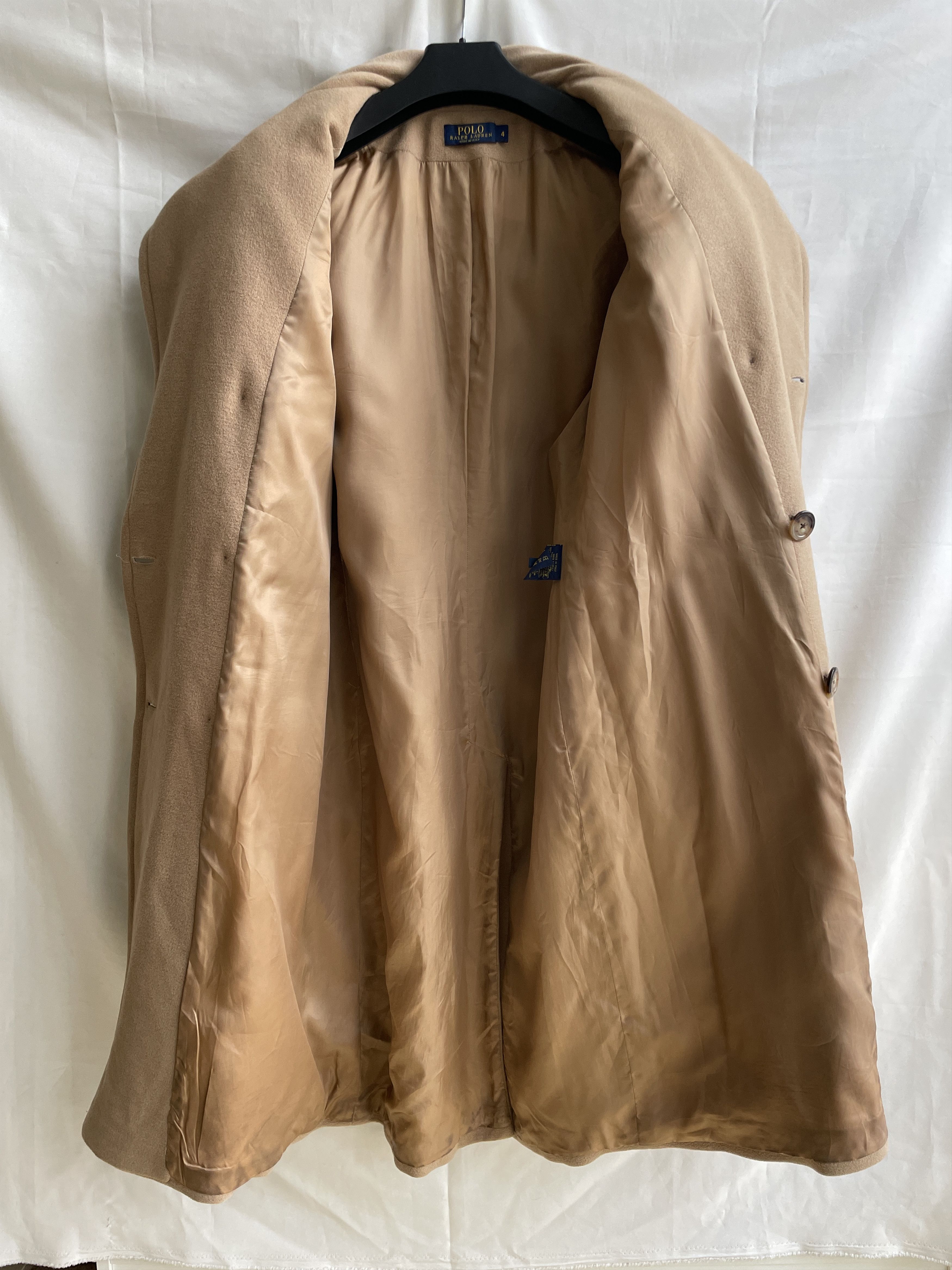 Polo Ralph Lauren Polo Ralph Lauren Womens Camel Hair Double Breasted Overcoat Size S / US 4 / IT 40 - 3 Thumbnail