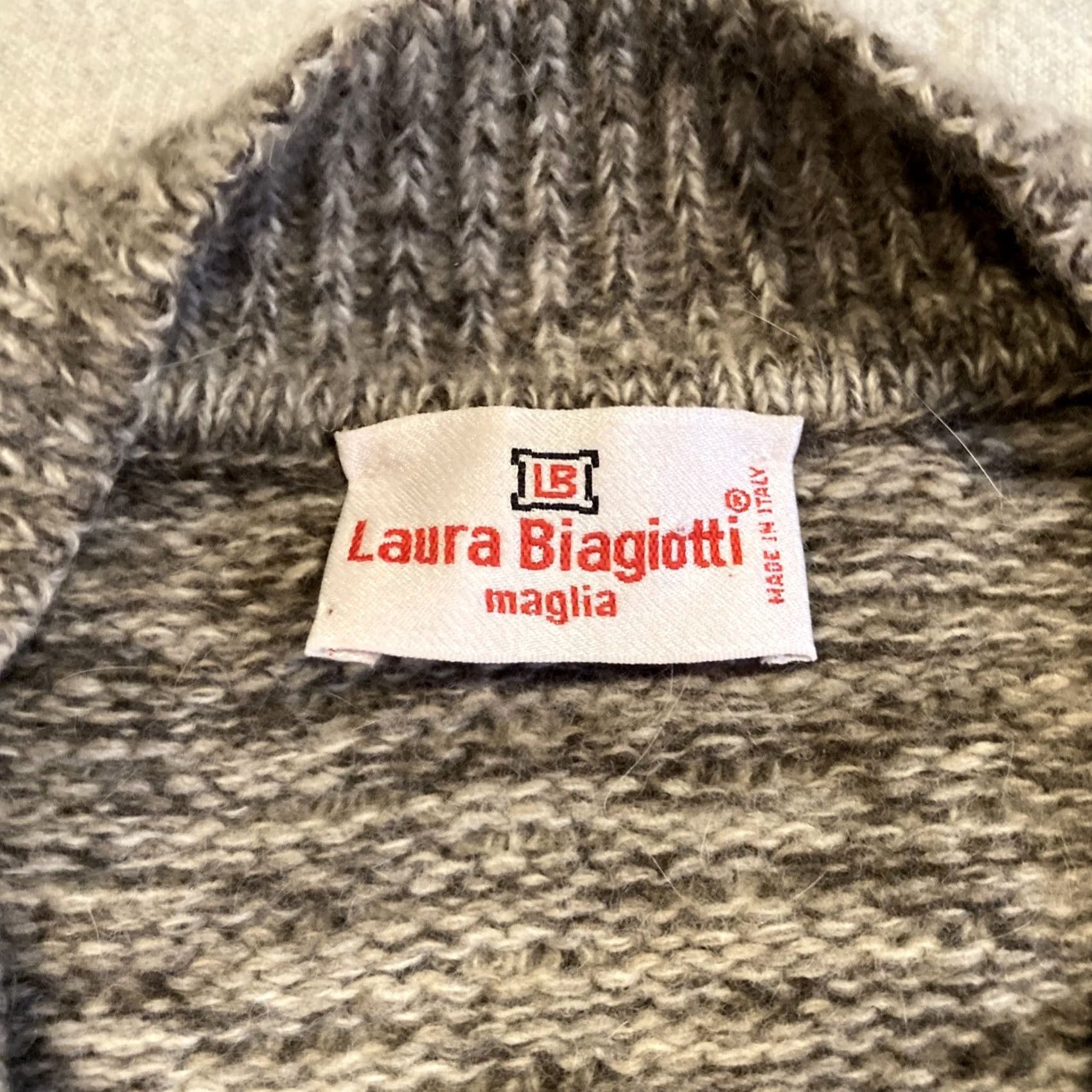 Laura Biagiotti VINTAGE Laura Biagiotti V Neck Sweater Wool Blend Size M L Brown Womens 1980s Size M / US 6-8 / IT 42-44 - 2 Thumbnail