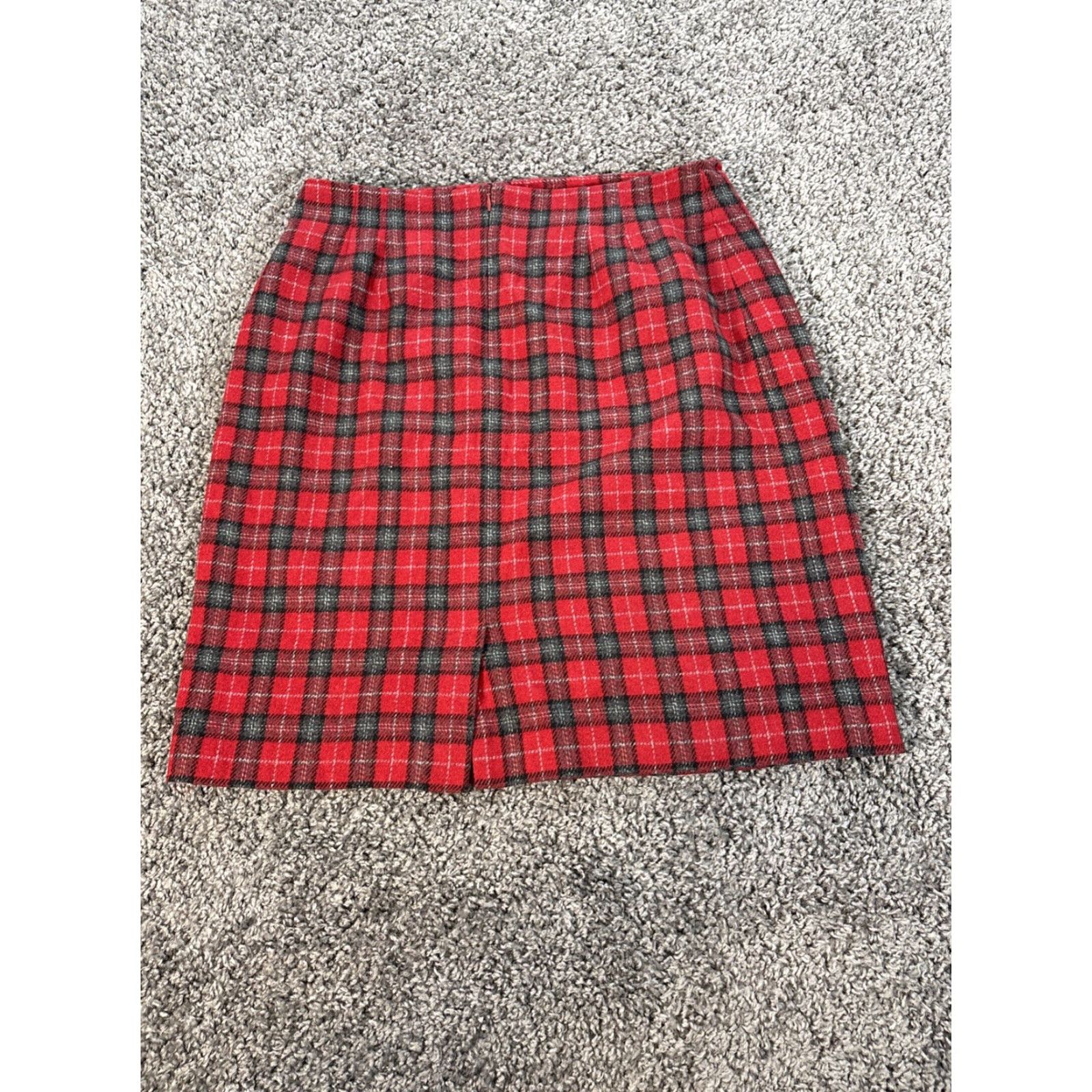 Vintage VINTAGE Savannah Skirt Women Midi Wool Red Buffalo Plaid 90s Tweed Pencil Lined Size 16 Size 38" / US 16 / IT 52 - 6 Thumbnail