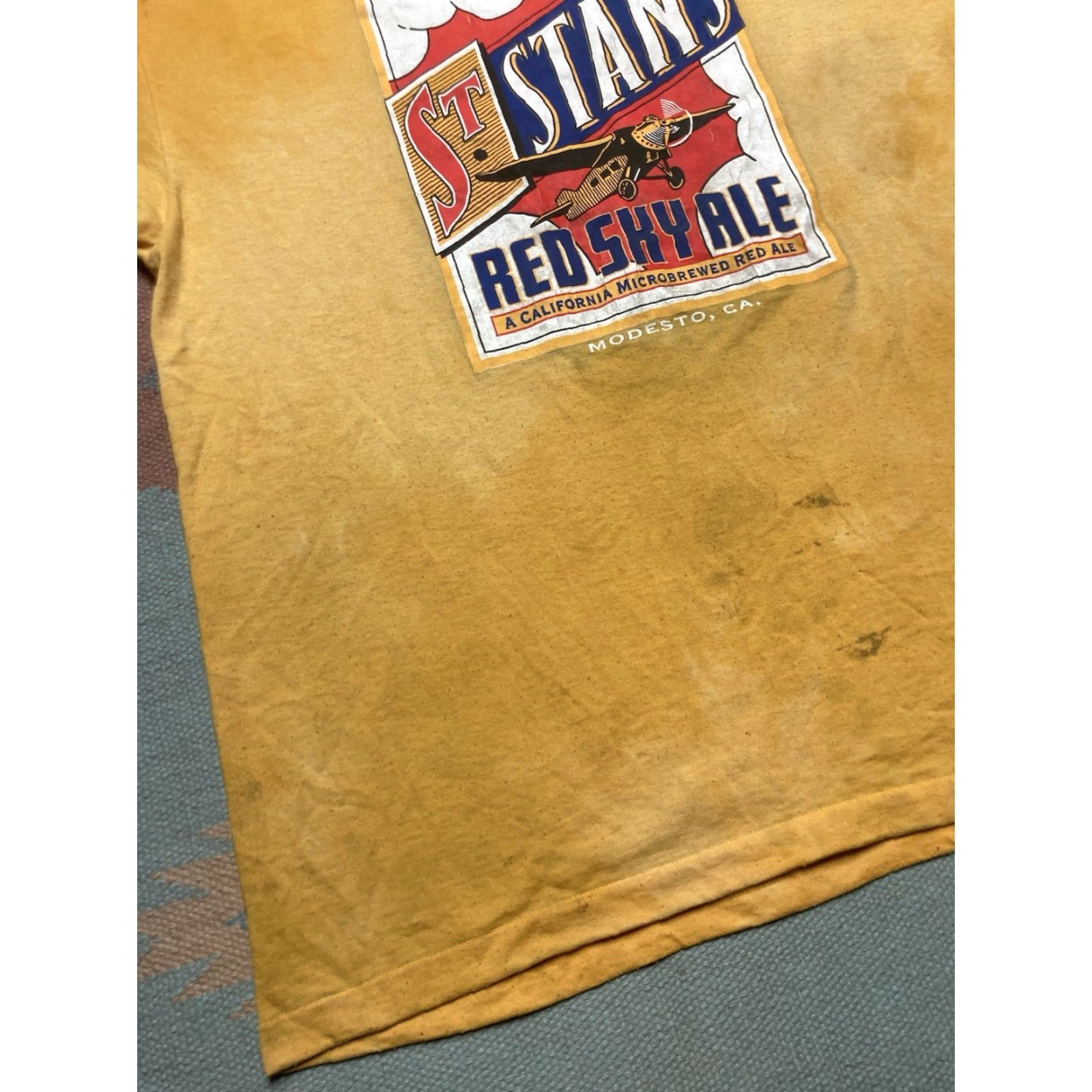 Hanes VINTAGE St Stans 90s graphic T-Shirt Red Sky Ale Beer California XL Mens Size US XL / EU 56 / 4 - 3 Thumbnail