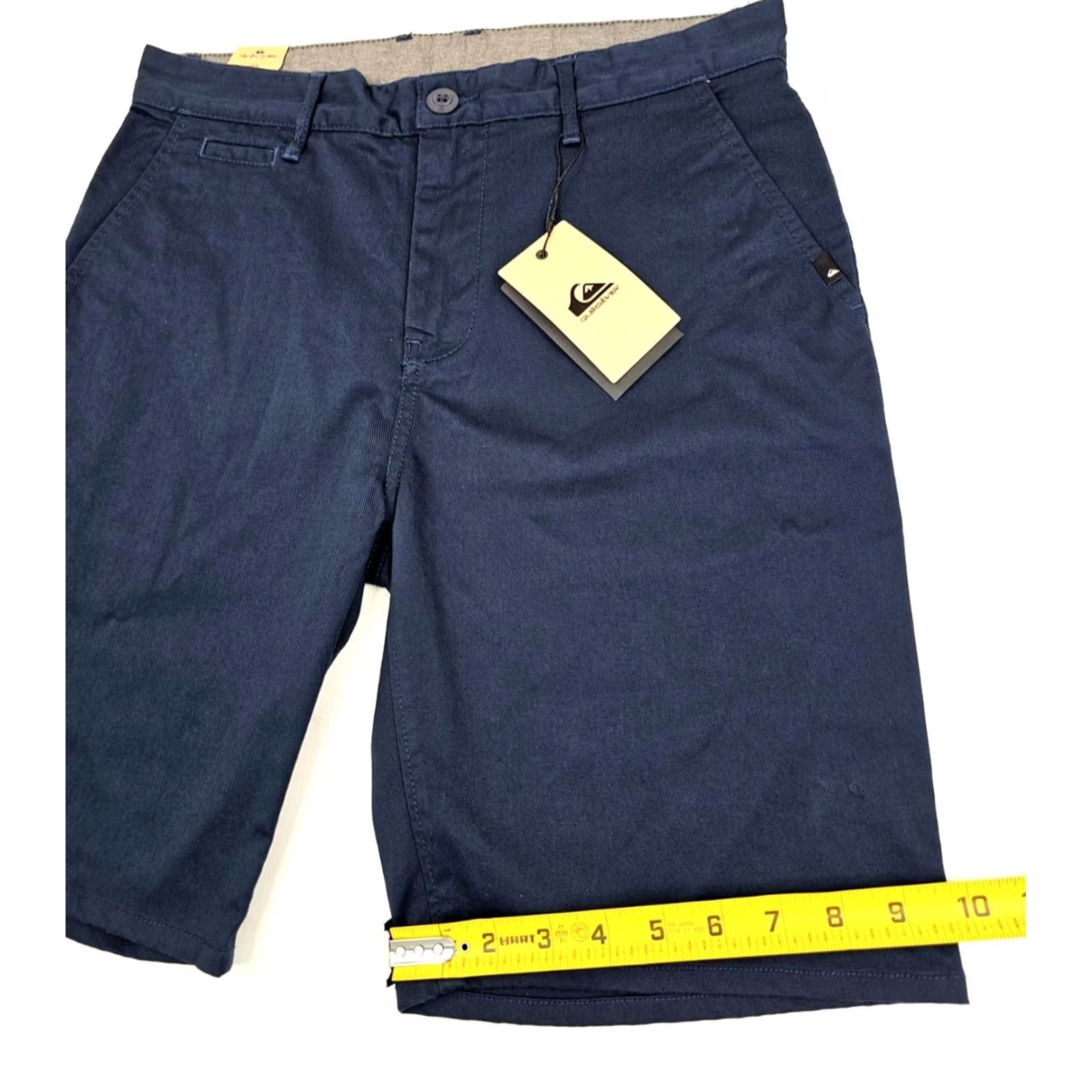Quiksilver Quiksilver Bermuda Shorts Men 31 Blue Cotton Polyester Golf Casual Pockets 9" Inseam Straight-Leg Chino Stitch Front Flat Front NWT Size US 31 - 4 Thumbnail