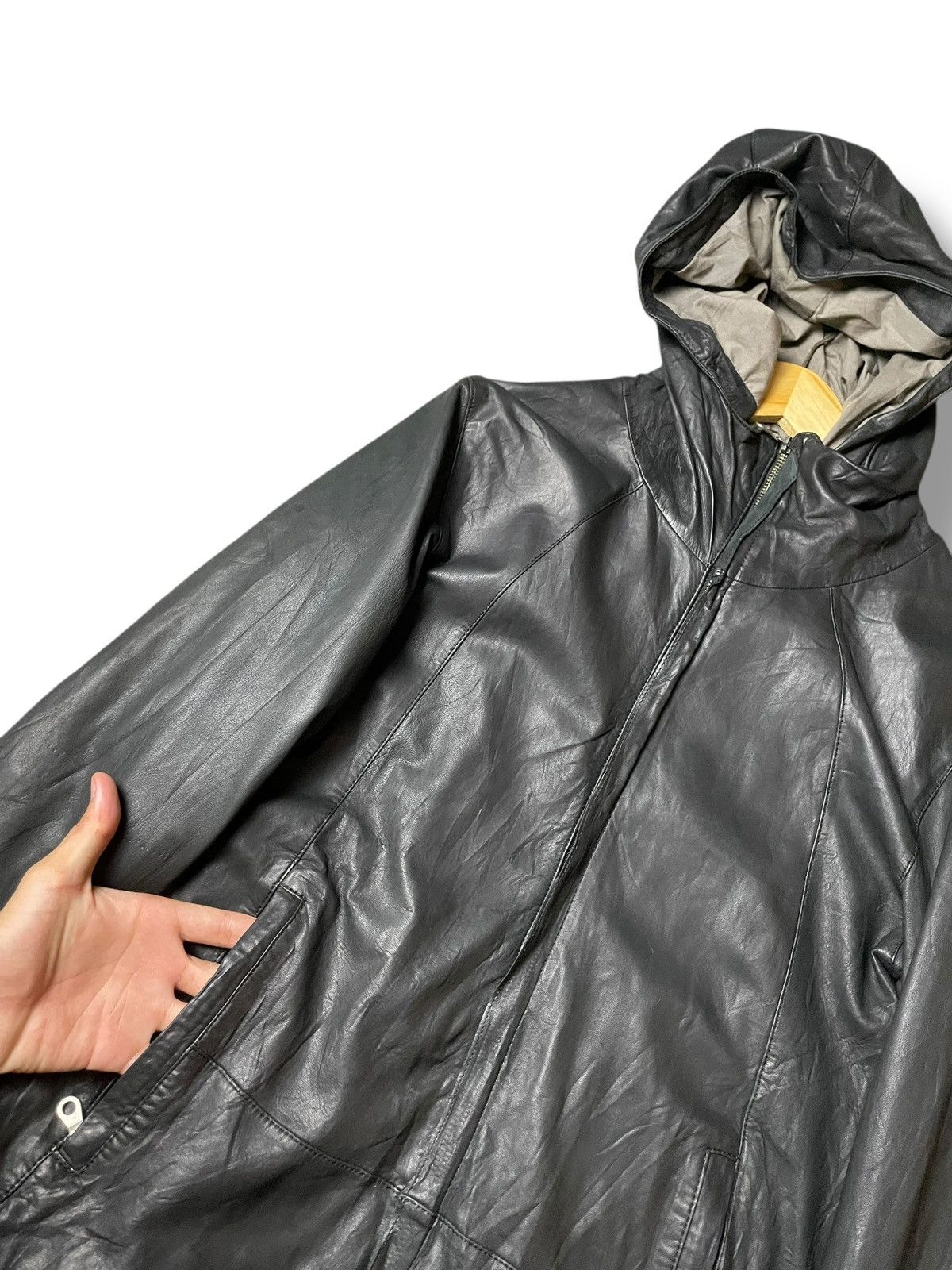 Japanese Brand × Leather × Vintage LPL Japanese Brand Leather Hooded Jacket (108) Size US XXS / EU 40 - 5 Thumbnail