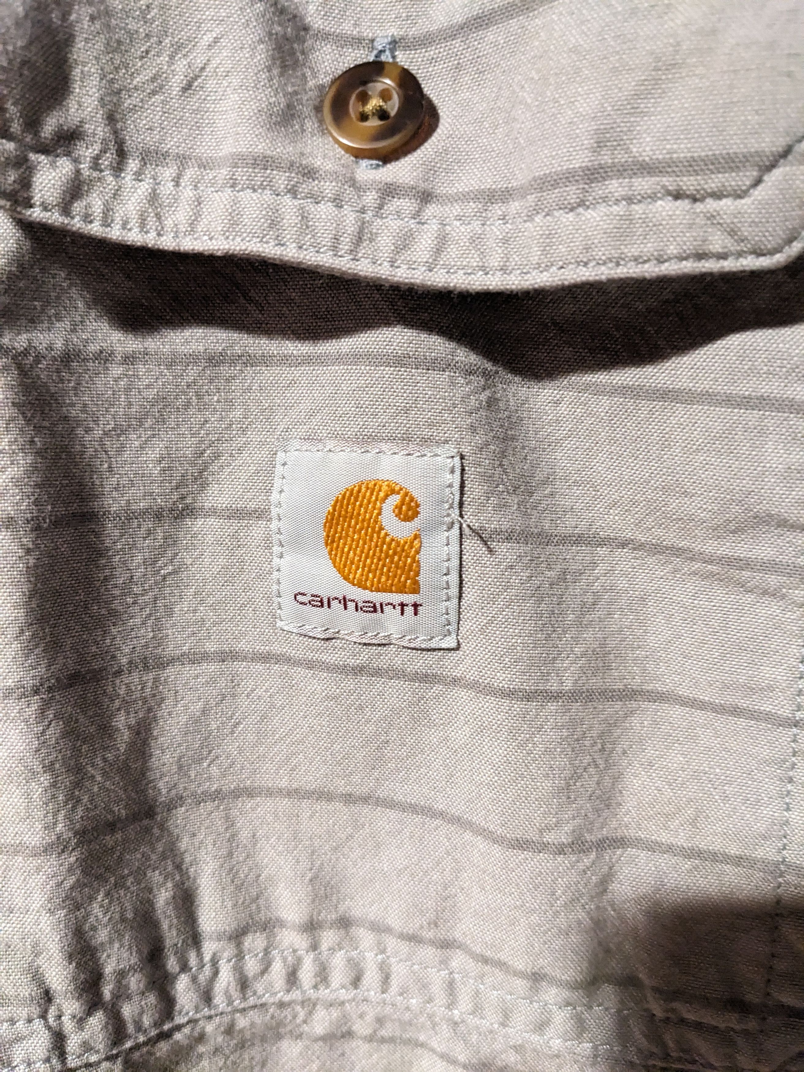 Carhartt × Vintage Carhartt Loose Fit Gray Stripe X-Large Button Up Shirt Size US XL / EU 56 / 4 - 2 Thumbnail