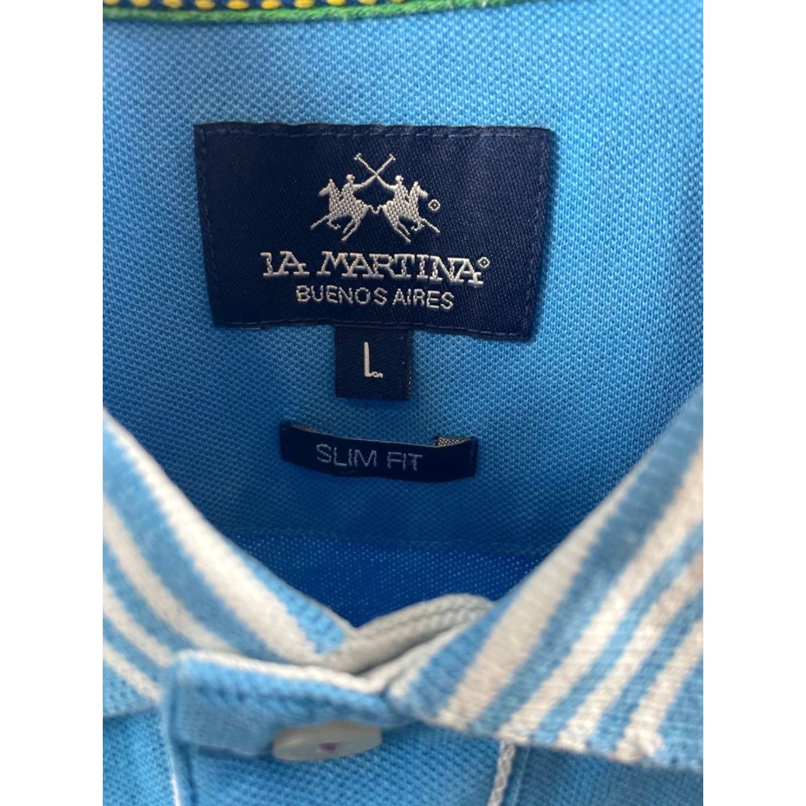 La Martina La Martina Polo Shirt Mens Blue Cotton Short Sleeve Slim-Fit L Polo Size US L / EU 52-54 / 3 - 3 Thumbnail