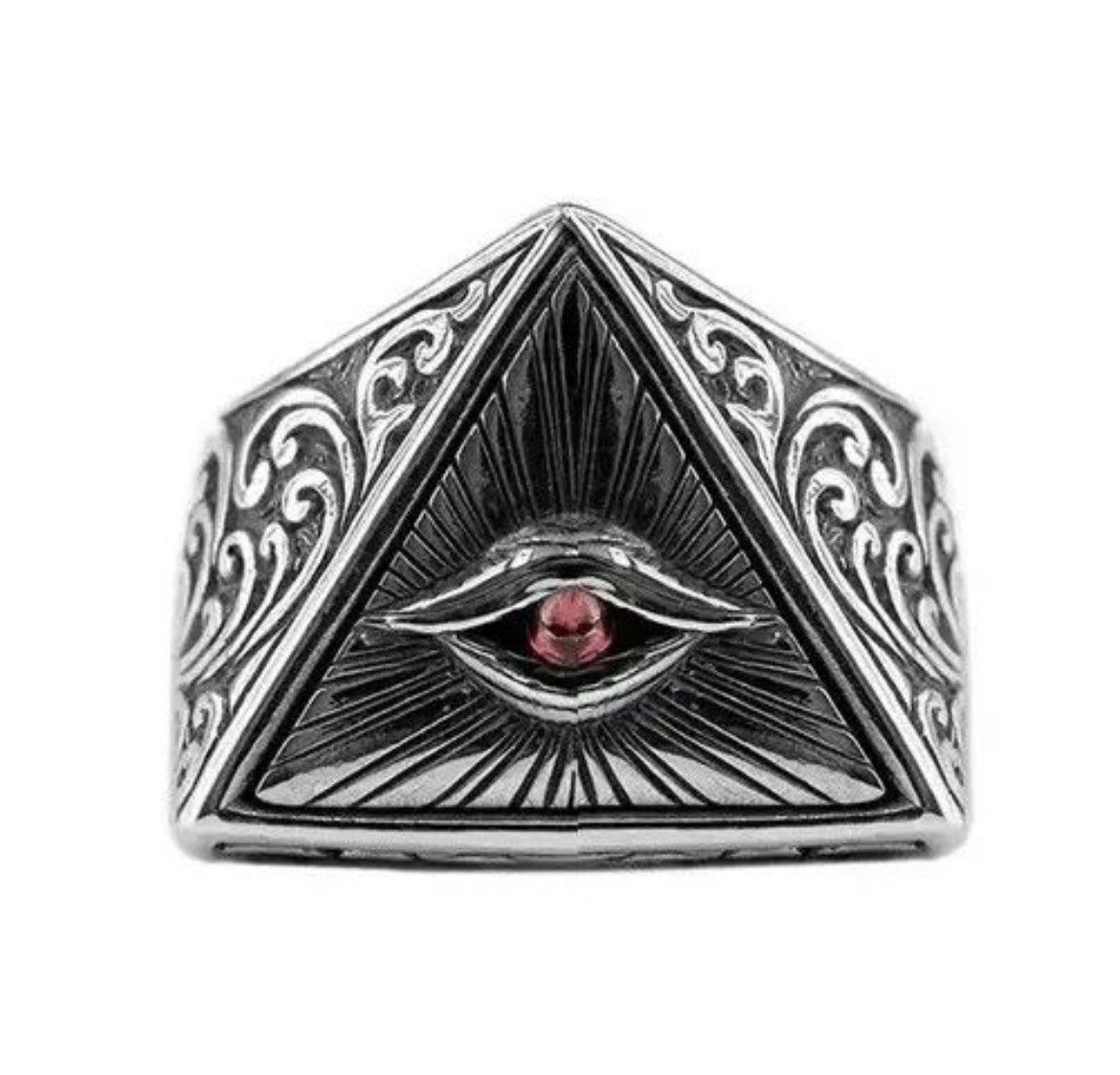Jewelry × Vintage 925 Sterling Silver Devil Eye Ring Size ONE SIZE - 3 Thumbnail