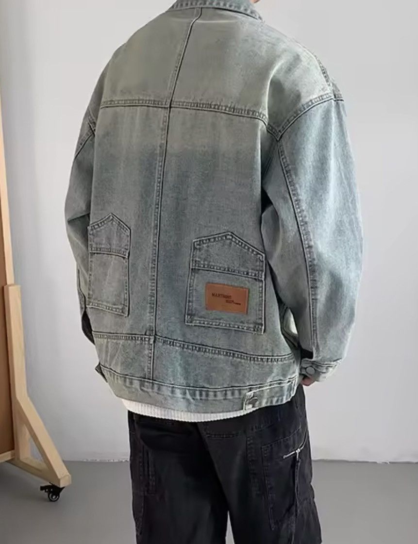Japanese Brand Wash Blue Denim Jacket - Classic Button-Up Distressed Size US XXL / EU 58 / 5 - 8 Thumbnail