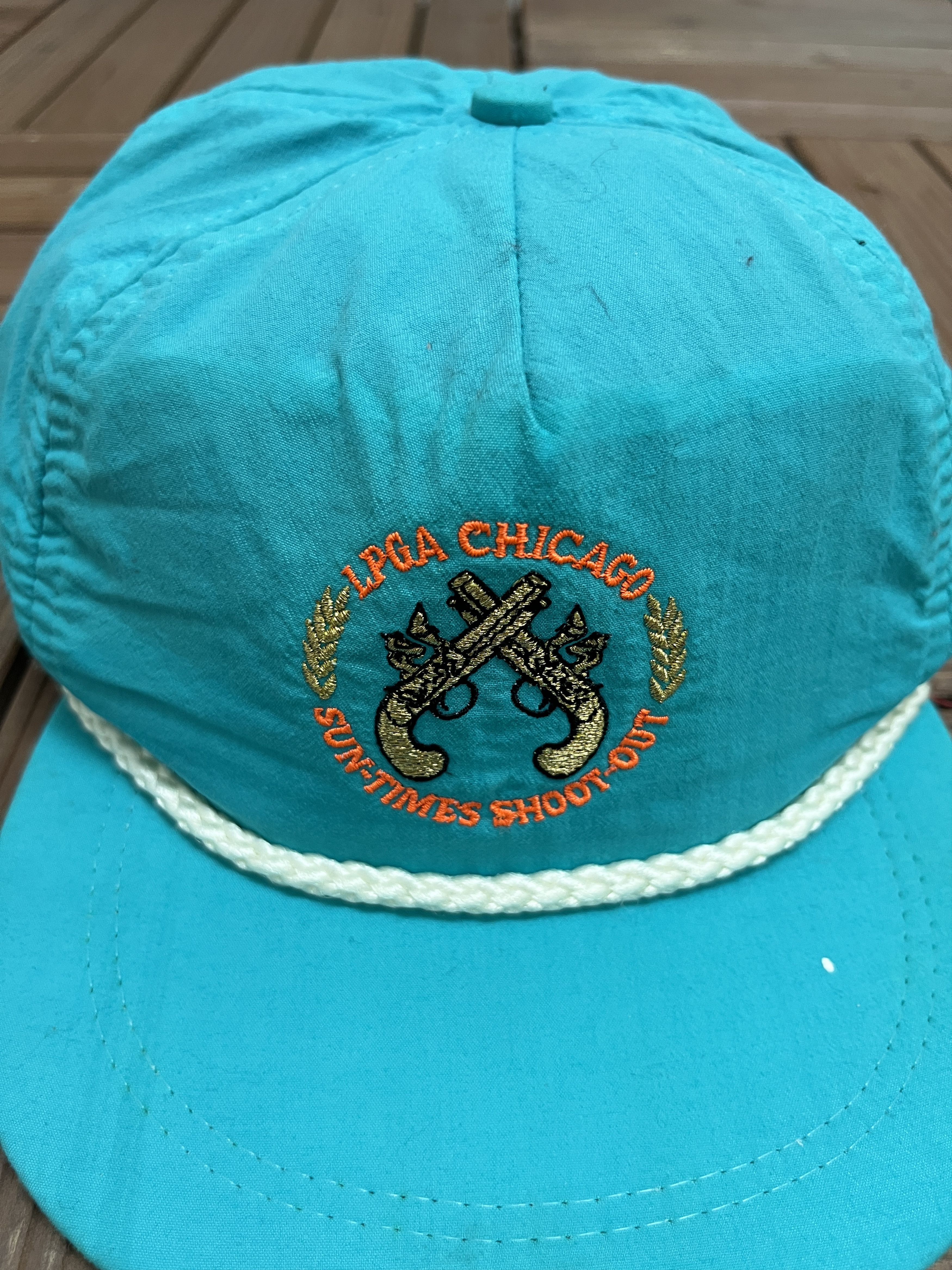 Vintage LPGA Chicago Sun-Times Shootout Vintage Teal Hat Cap Size ONE SIZE - 3 Thumbnail
