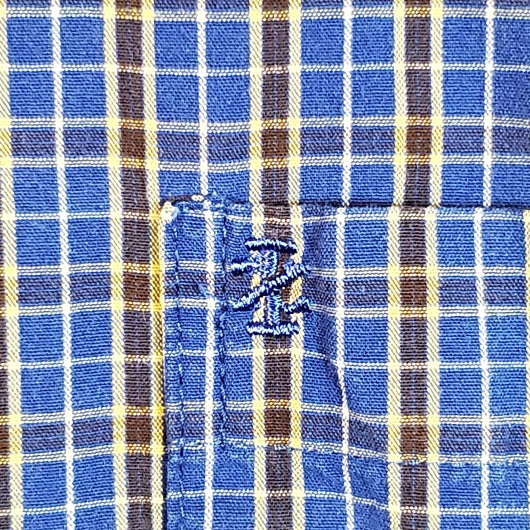 Izod IZOD Shirt Mens LT Large Tall Blue Plaid Long Sleeve Pocket Button Down Size US L / EU 52-54 / 3 - 2 Thumbnail