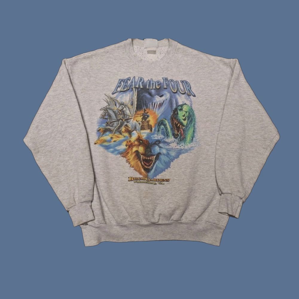 Vintage Vintage Busch Gardens VA Animal Nature Wolf Horse Art Retro L Sweatshirt Size US L / EU 52-54 / 3 - 1 Thumbnail
