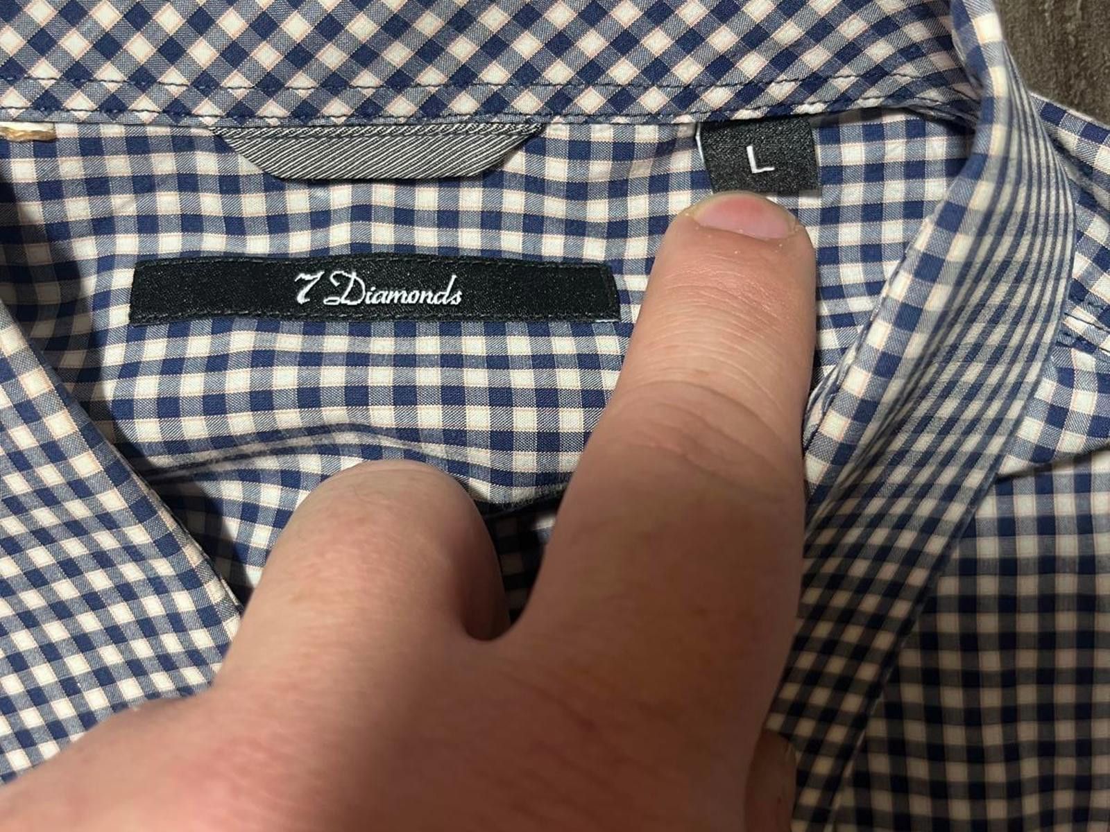 Other 7 Diamonds Gingham Snap Button up Mens Large Long Sleeve Size 42R - 5 Thumbnail