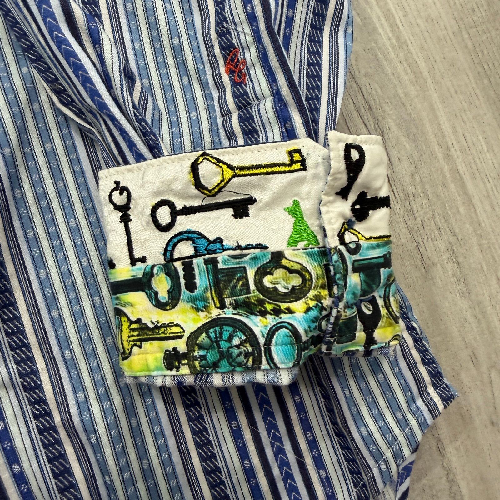 Robert Graham Robert Graham Flip Cuff Button Shirt Men's Extra Large Size US XL / EU 56 / 4 - 4 Thumbnail