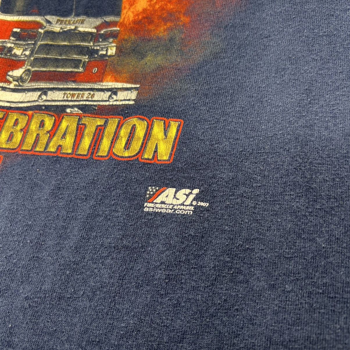 Vintage Fire Rescue Tee Shirt Blue Fighter Bucks County PA Truck Size US XL / EU 56 / 4 - 12 Thumbnail