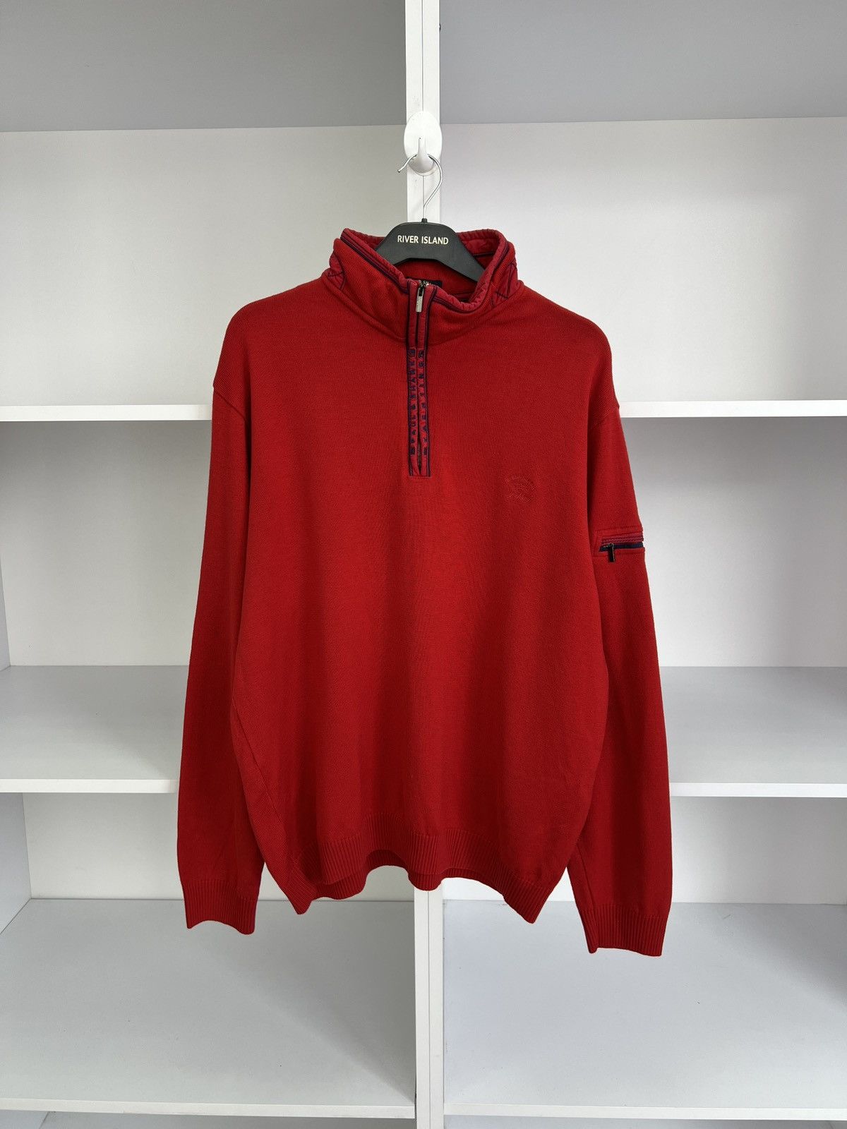Paul & Shark × Vintage Vintage Paul Shark Red Knit 1/3 Zip Sweater Size US XXL / EU 58 / 5 - 1 Thumbnail