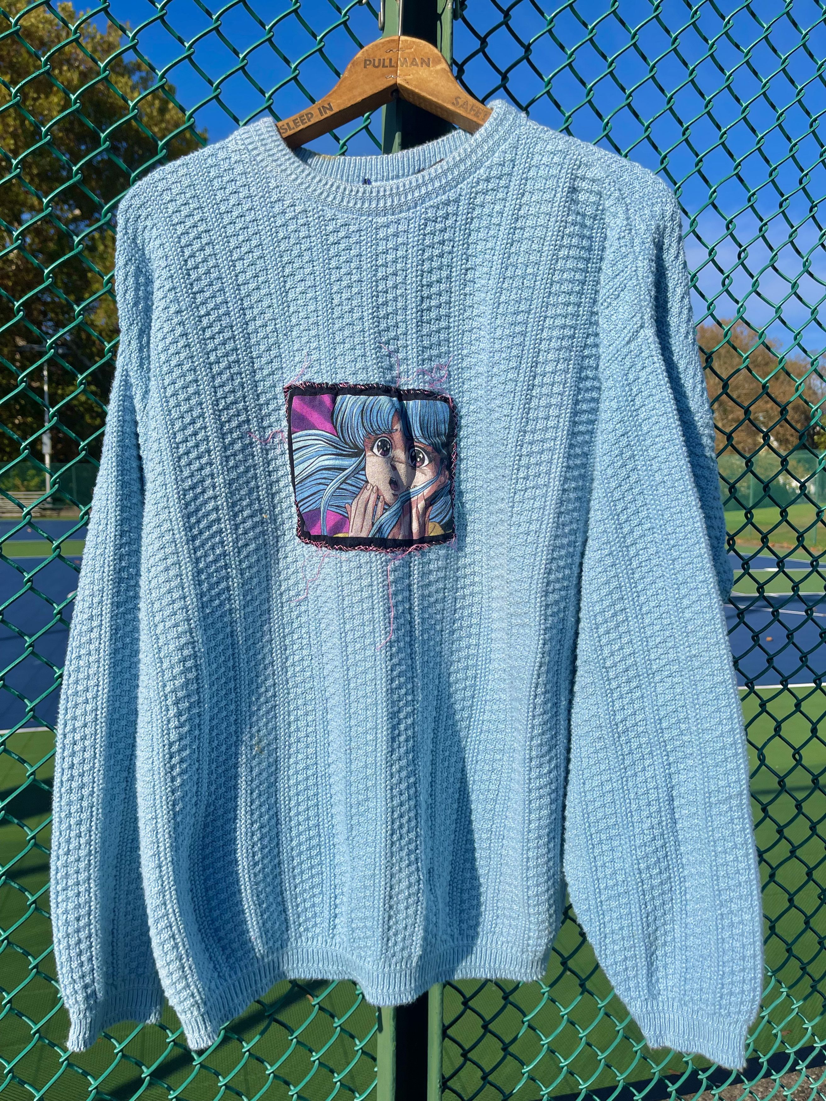 Anime × Japanese Brand Vintage Anime Sweater | Cut & Sew Custom Size US L / EU 52-54 / 3 - 2 Thumbnail