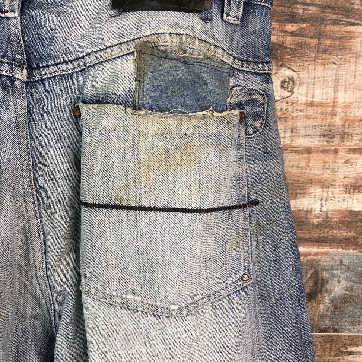 Japanese Brand Lot 29 Blue patchwork Distressed Denim Pants #A2152 Size US 36 / EU 52 - 20 Thumbnail