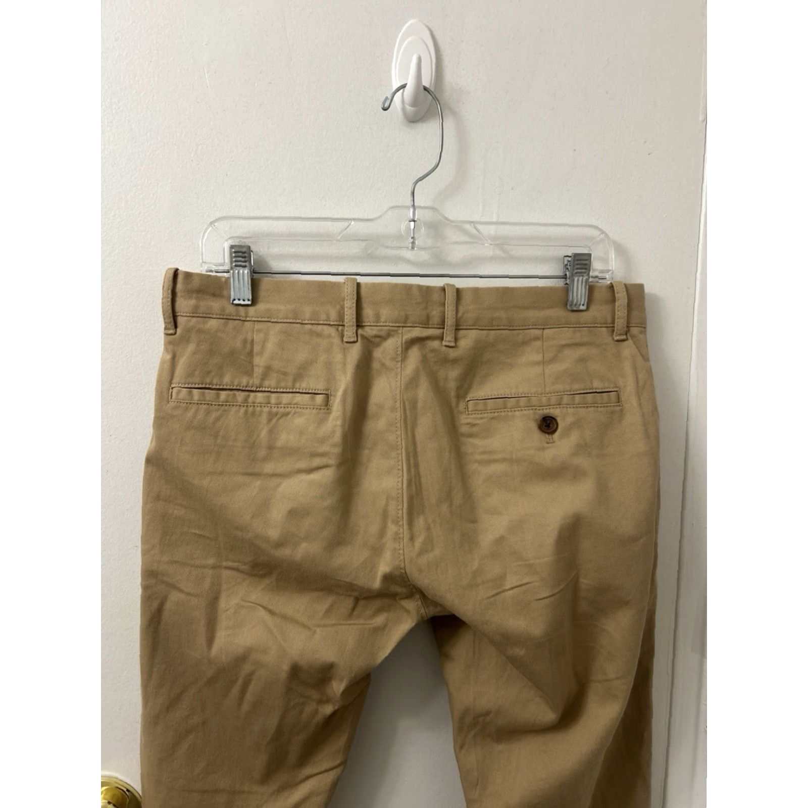 Vintage J Crew Flex Slim Chino Pants Mens 30x30 Khaki Tan Cotton-Blend Stretch Flat Front Zipper Button NWT Slim Tapered Casual Workwear Size US 30 / EU 46 - 7 Thumbnail