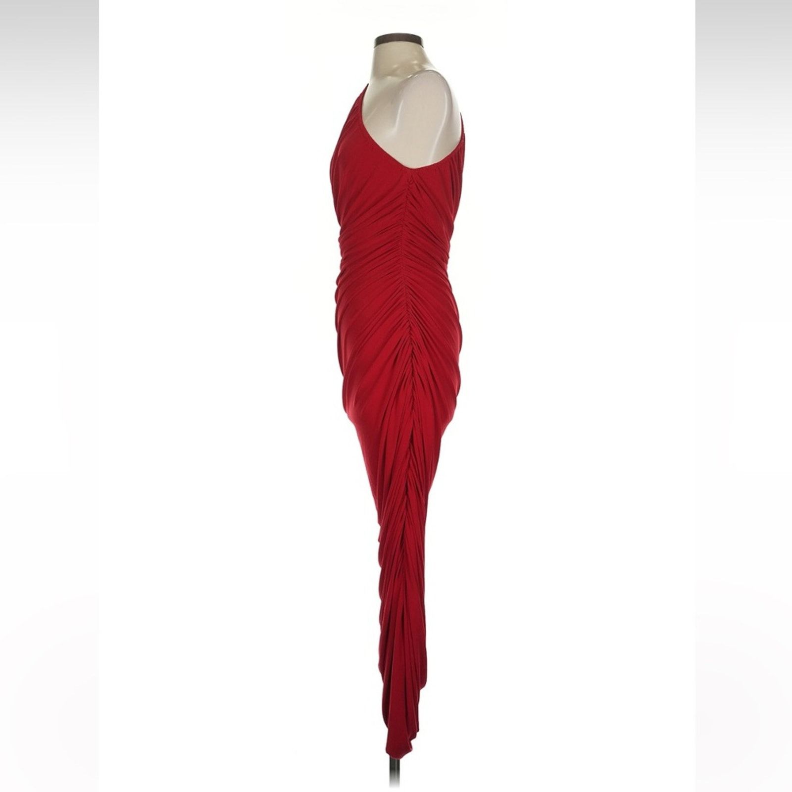 Norma Kamali Norma Kamali Diane Gown - Size XS - Red Ruched One-Shoulder Size XS / US 0-2 / IT 36-38 - 7 Thumbnail
