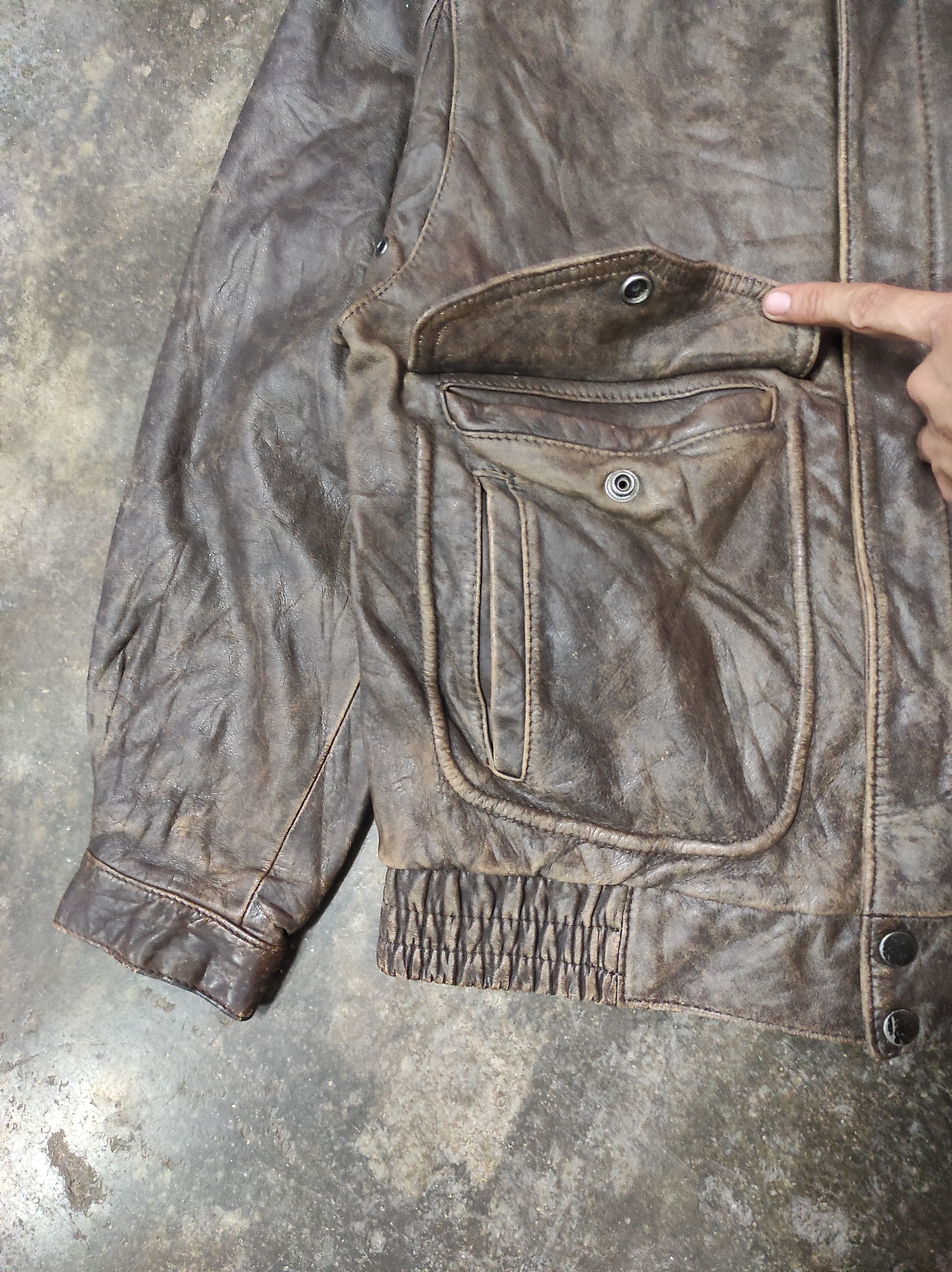 Genuine Leather × Vintage GENUINE LEATHER VTG BOMBER JACKET Size US M / EU 48-50 / 2 - 4 Thumbnail